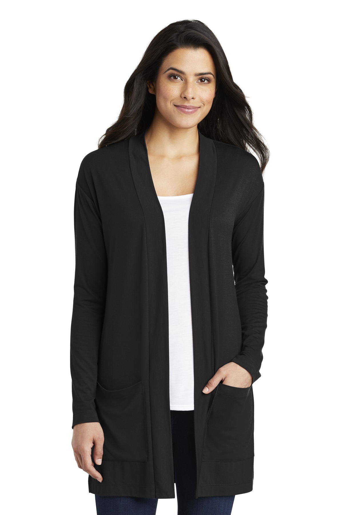 Port Authority Ladies Hospitality Polos & Knits ® Ladies Concept Long Pocket Cardigan .-Port Authority