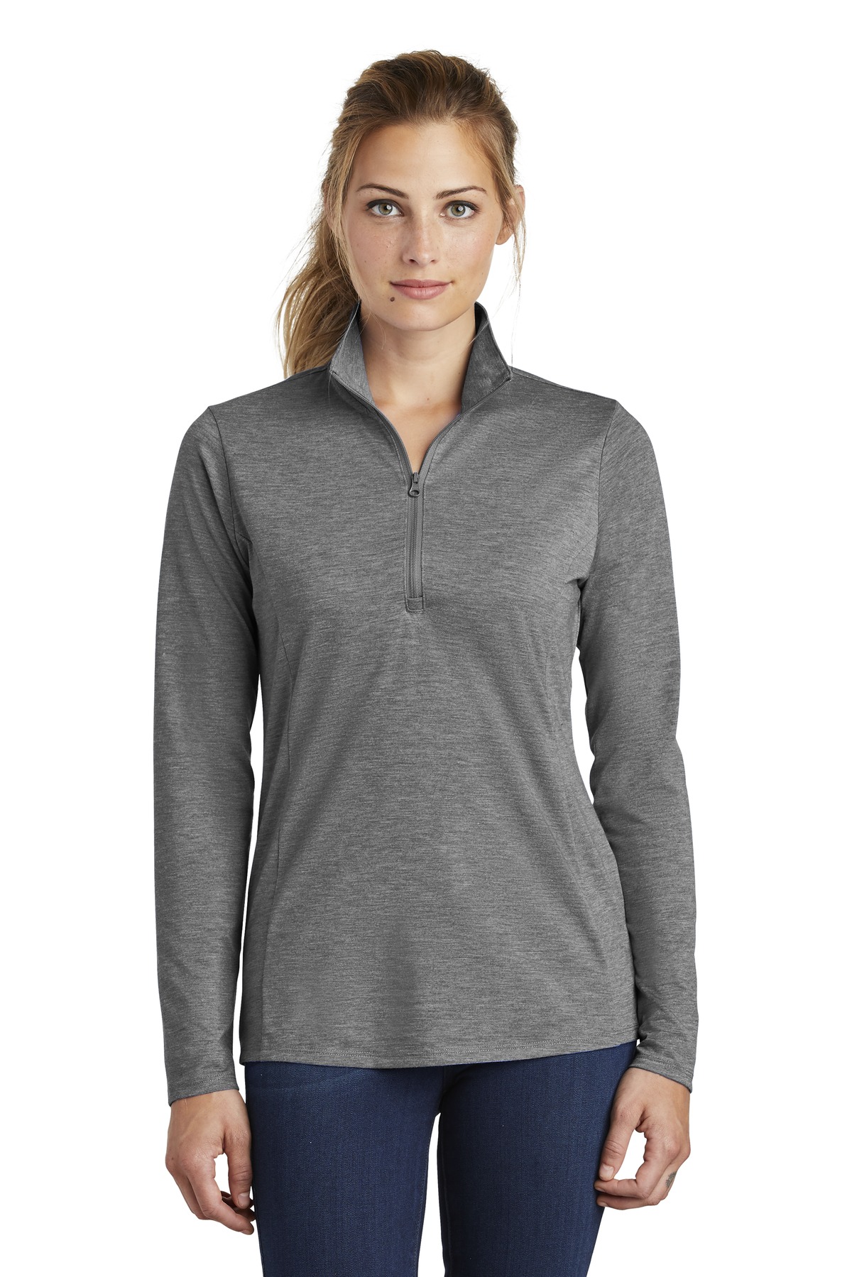 Sport-Tek Ladies Sweatshirts & Fleece for Hospitality ® Ladies PosiCharge ® Tri-Blend Wicking 1/4-Zip Pullover.-Sport-Tek