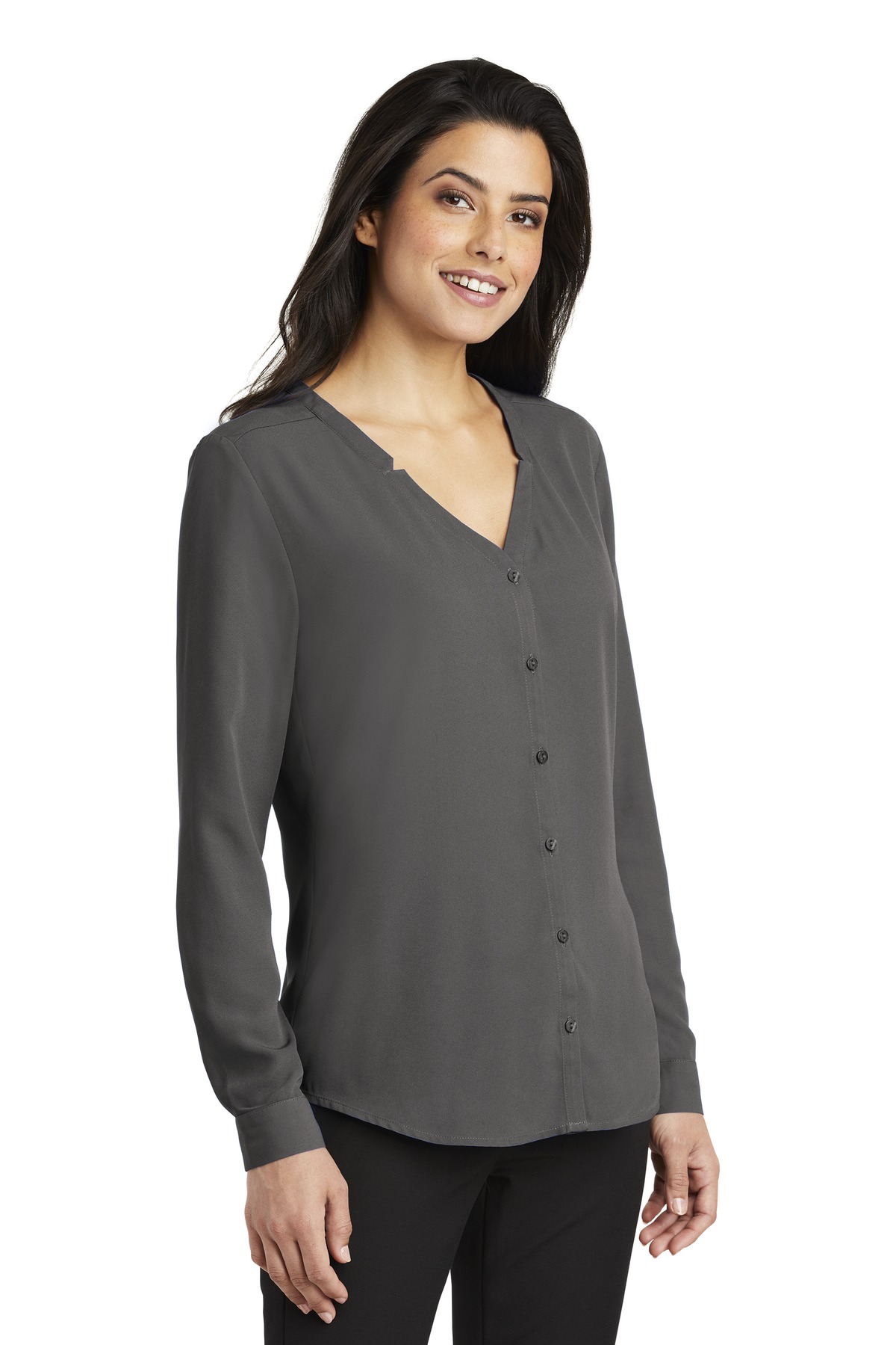 Port Authority Women's Long Sleeve Button-Front Blouse. LW700