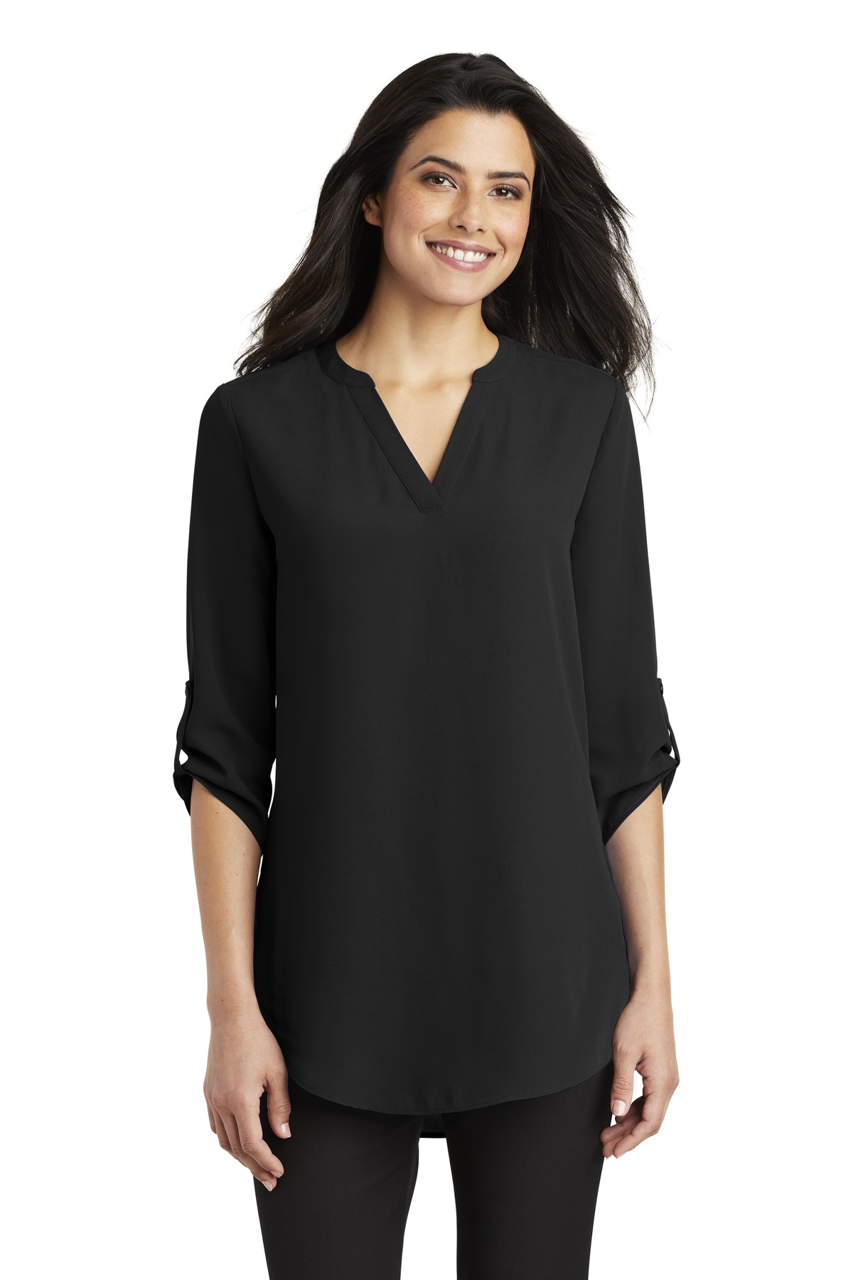 Port Authority Ladies Woven Shirts for Hospitality- ® Ladies 3/4-Sleeve Tunic Blouse.-Port Authority