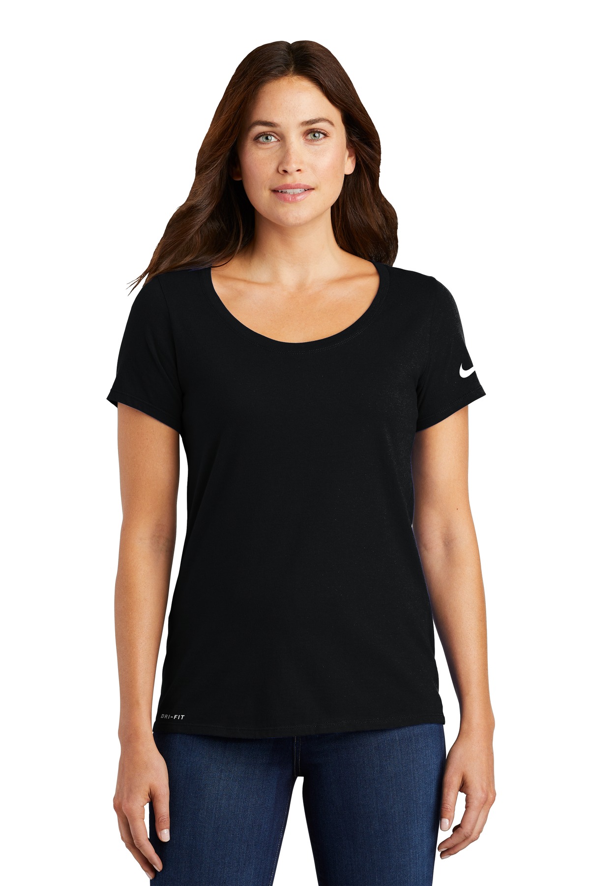 Nike Ladies Hospitality T-Shirts Ladies Dri-FIT Cotton/Poly Scoop Neck Tee.-Nike