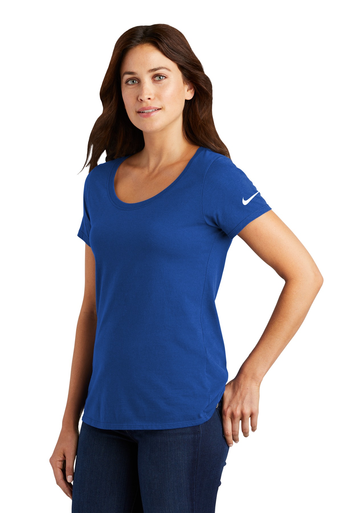 Nike Women's Dri-FIT Cotton/Poly Scoop Neck Tee. NKBQ5234