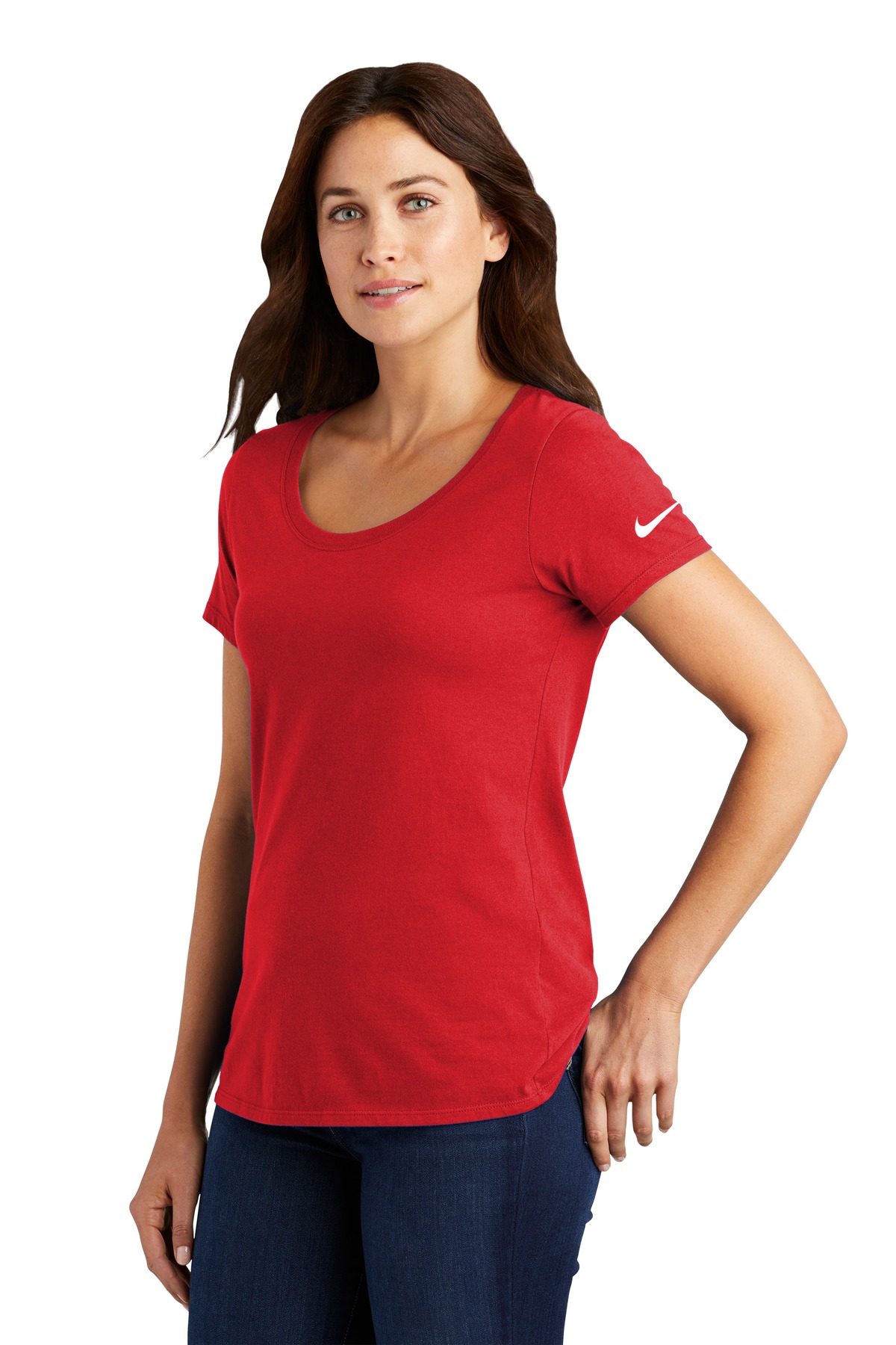 Nike Women's Dri-FIT Cotton/Poly Scoop Neck Tee. NKBQ5234