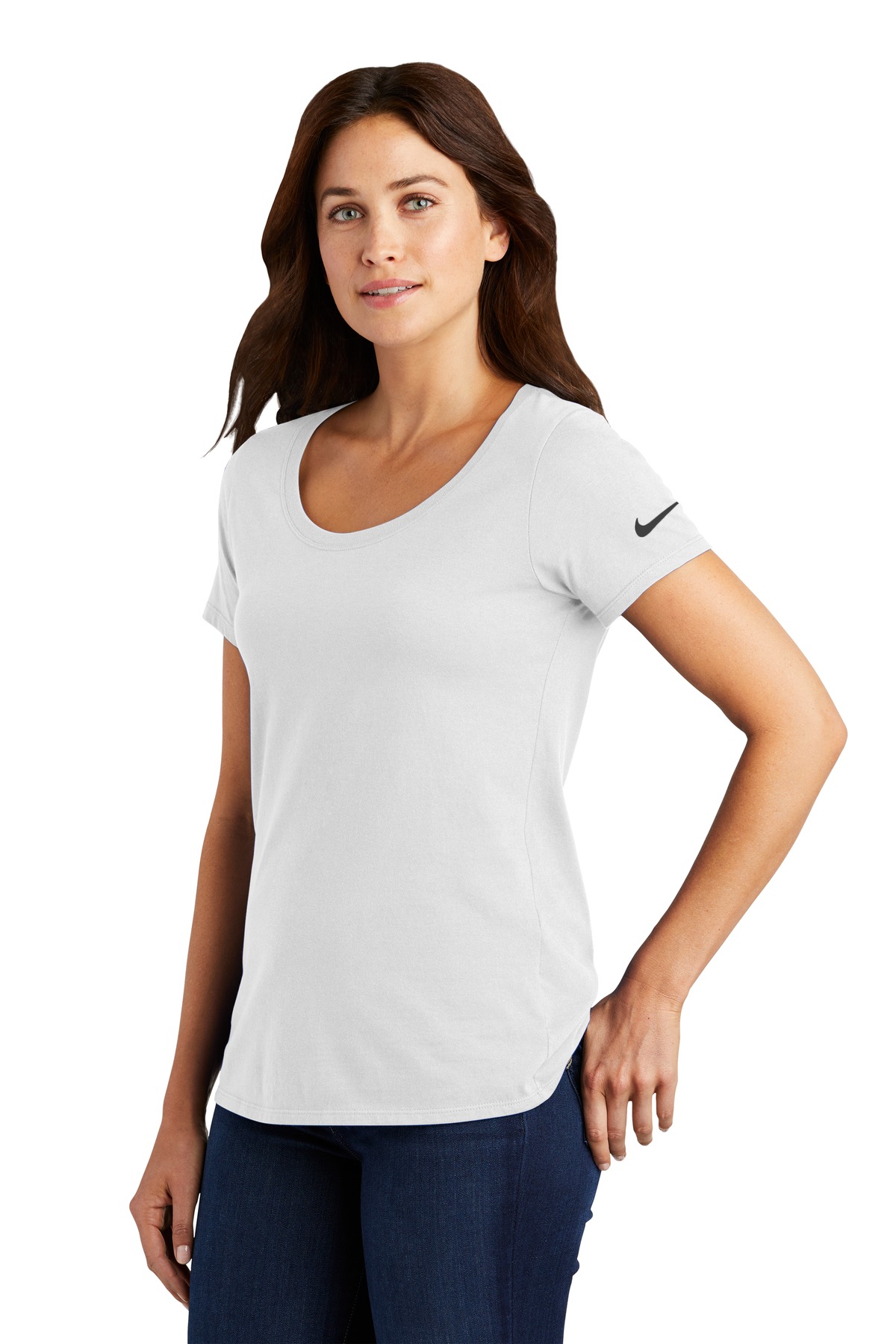 Nike Women's Dri-FIT Cotton/Poly Scoop Neck Tee. NKBQ5234