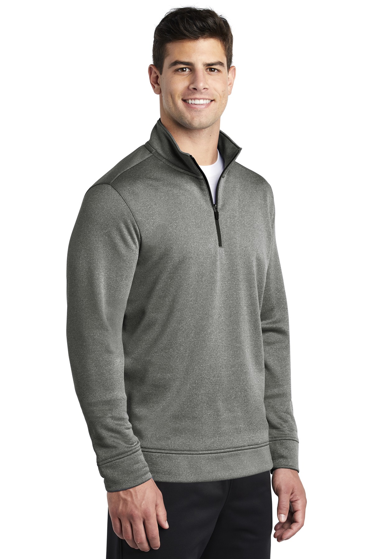 Sport-Tek PosiCharge Sport-Wick Heather Fleece 1/4-Zip Pullover. ST263