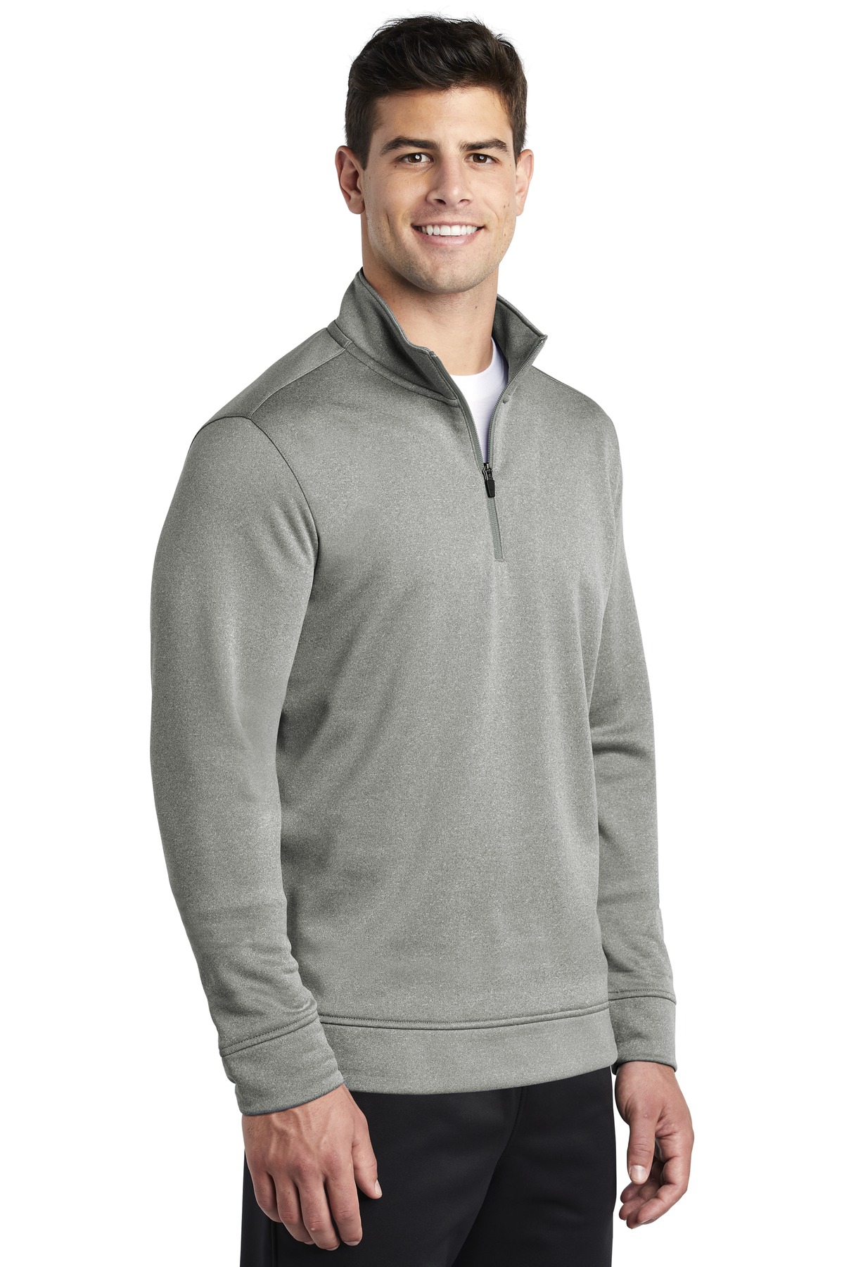 Sport-Tek PosiCharge Sport-Wick Heather Fleece 1/4-Zip Pullover. ST263