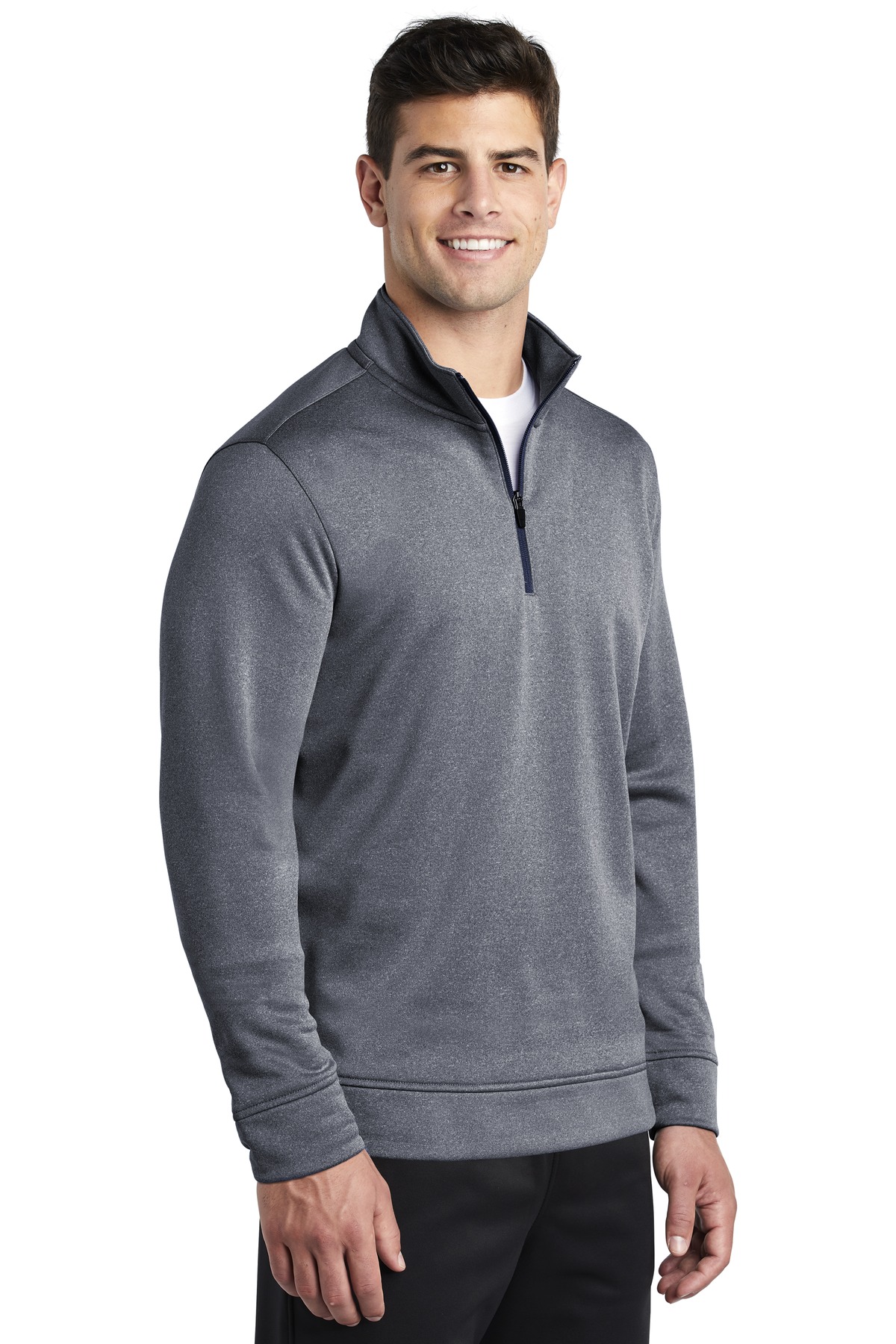Sport-Tek PosiCharge Sport-Wick Heather Fleece 1/4-Zip Pullover. ST263