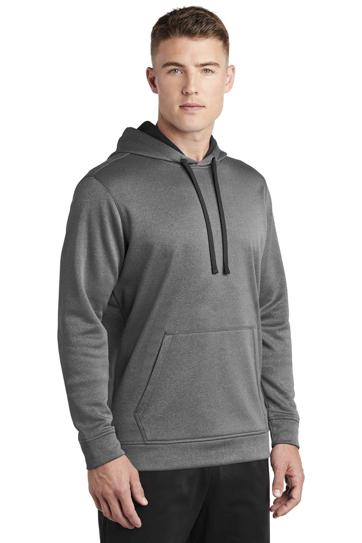 Sport-Tek PosiCharge Sport-Wick Heather Fleece Hooded Pullover. ST264