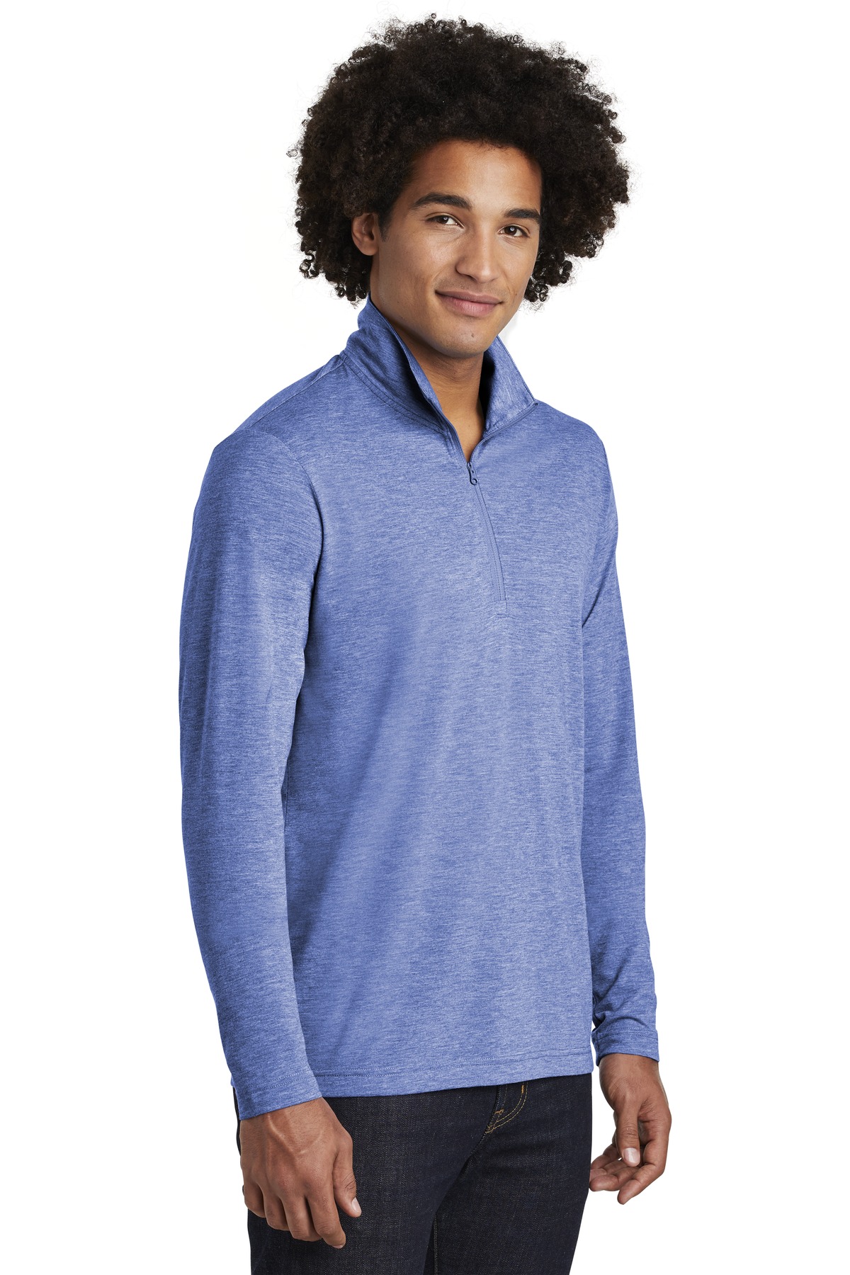 Sport-Tek PosiCharge Tri-Blend Wicking 1/4-Zip Pullover. ST407