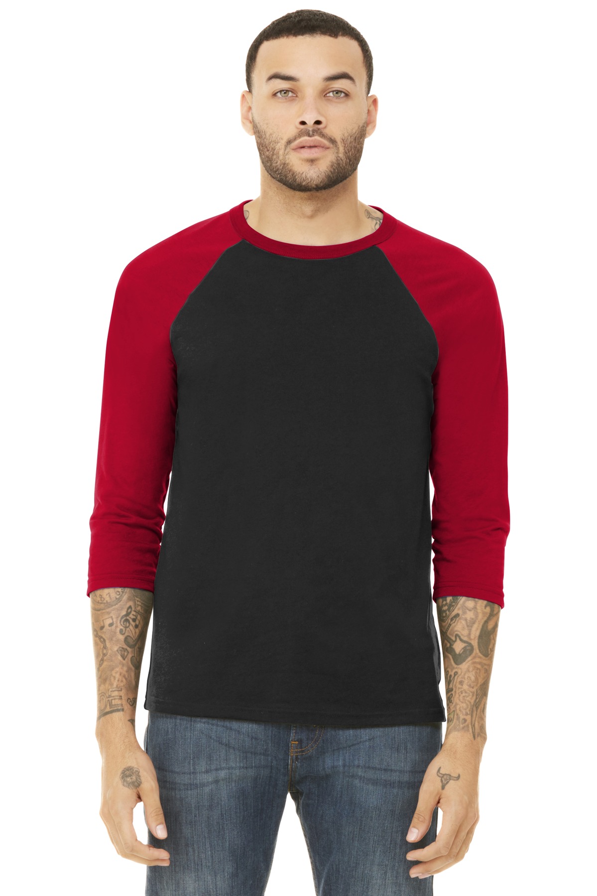 BELLA+CANVAS ® Unisex 3/4-Sleeve Baseball Tee. BC3200 - Image 4