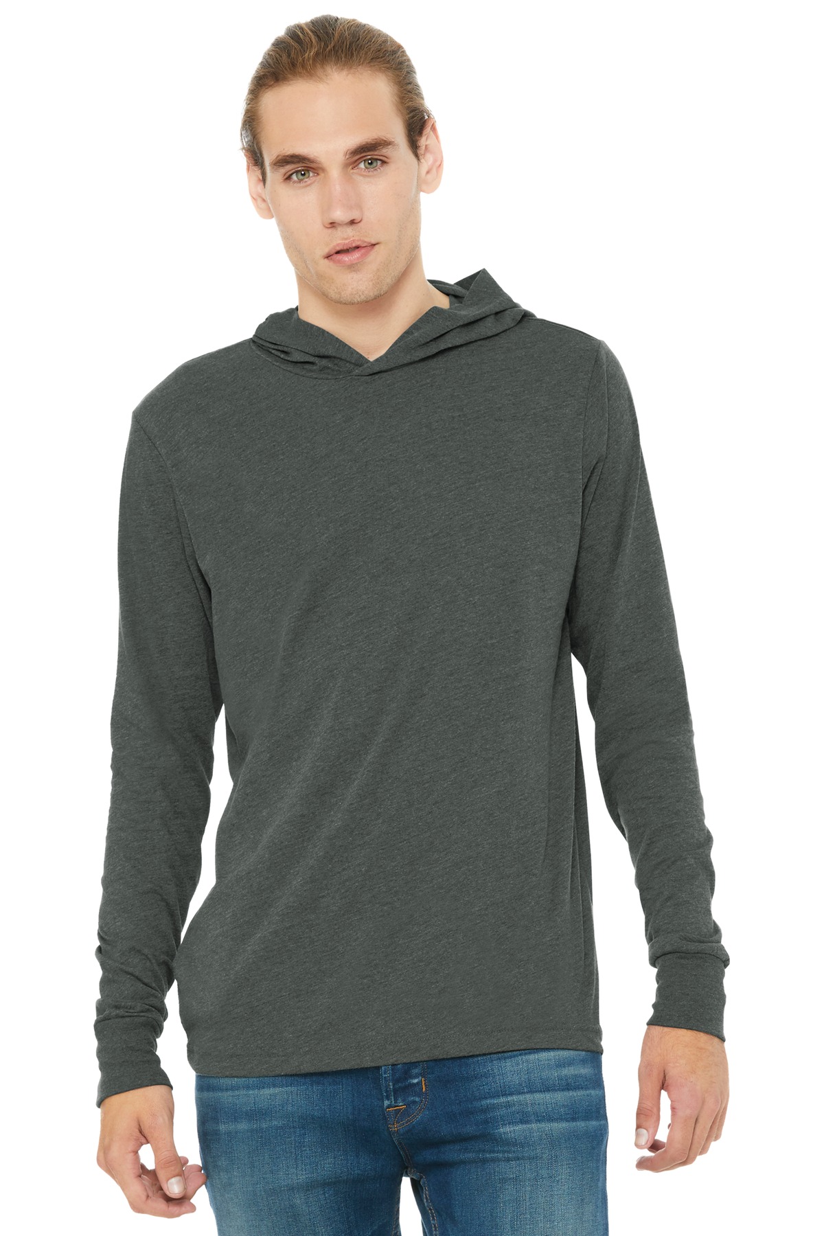 BELLA+CANVAS ® Unisex Jersey Long Sleeve Hoodie. BC3512 - Image 2