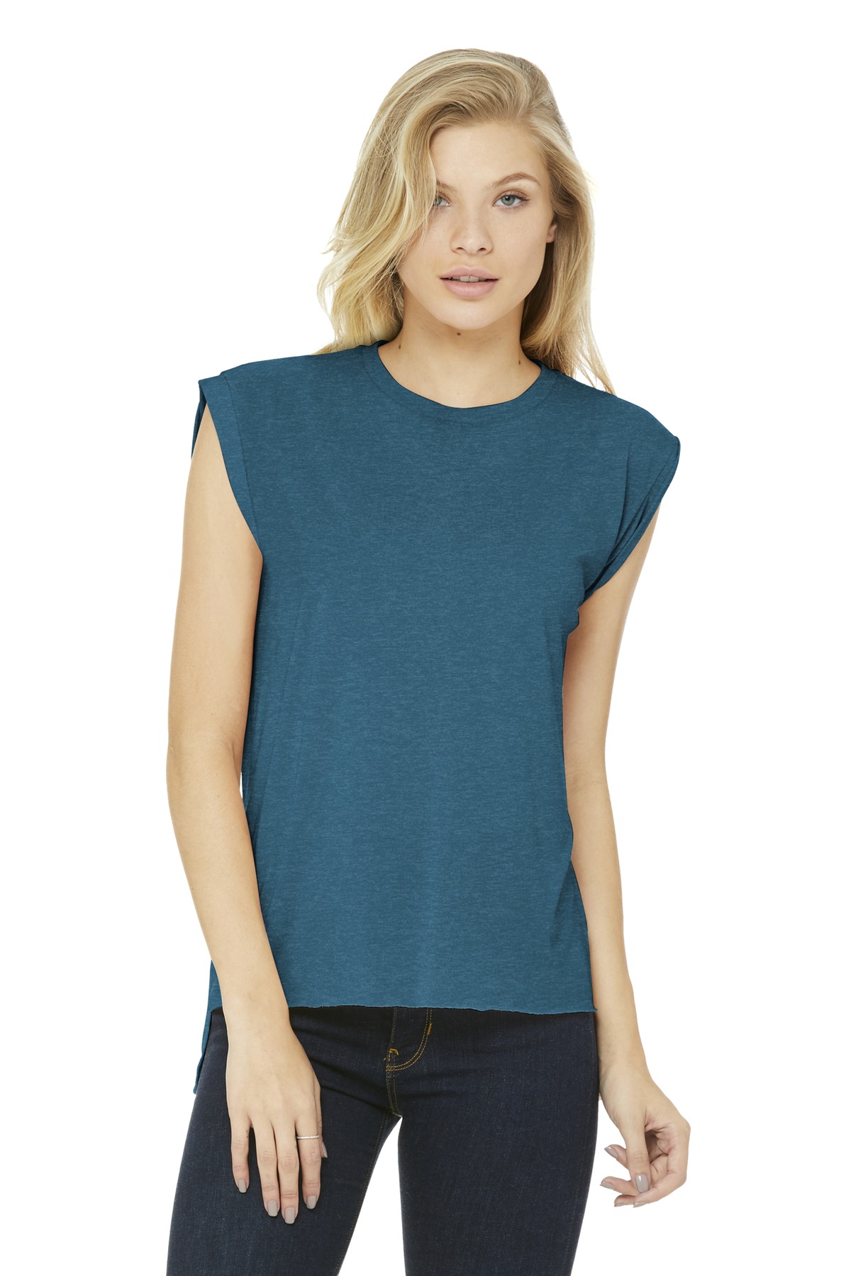 BELLA+CANVAS ® Women's Flowy Muscle Tee with Rolled Cuffs BC8804