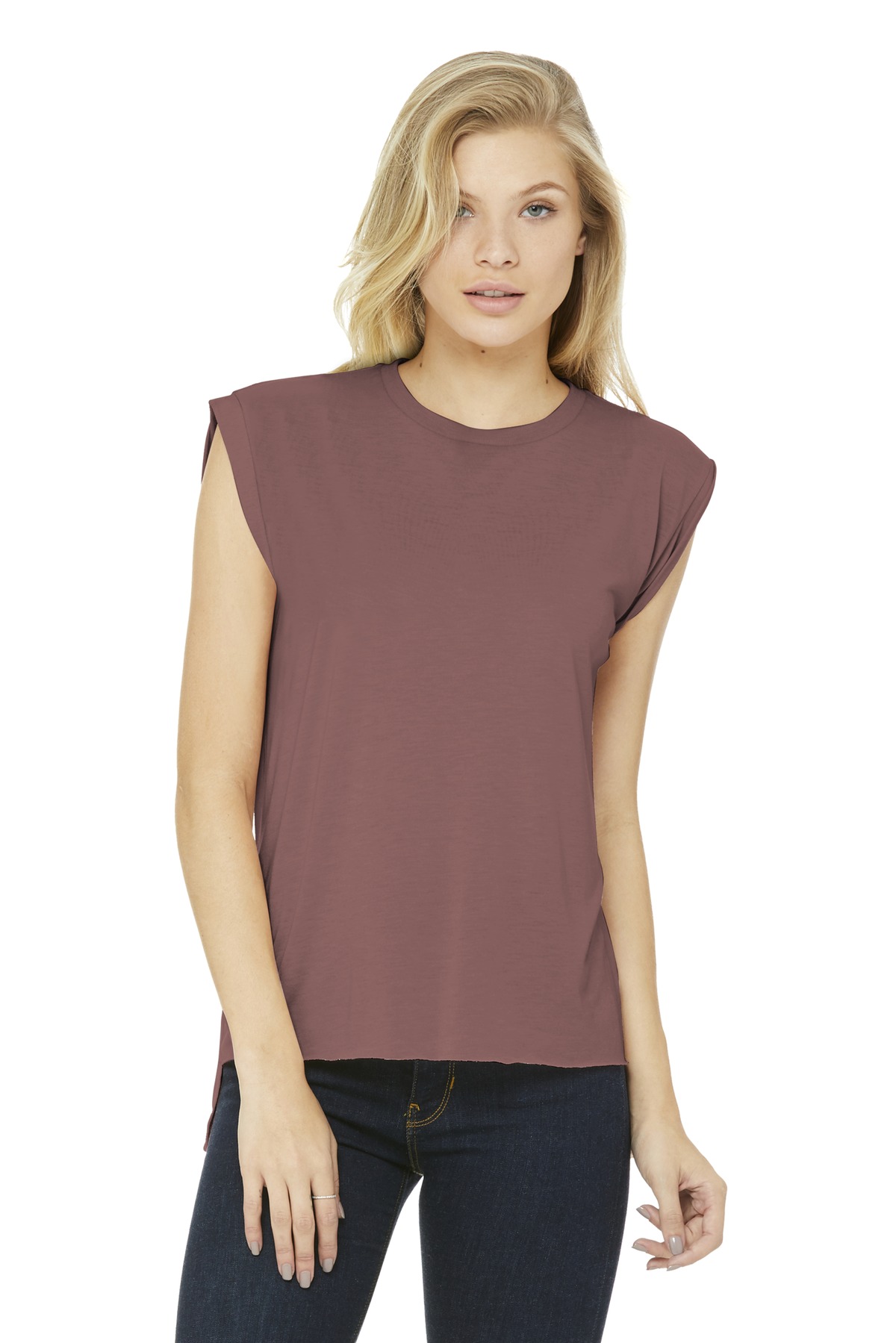 BELLA+CANVAS ® Women's Flowy Muscle Tee with Rolled Cuffs BC8804 - Image 3