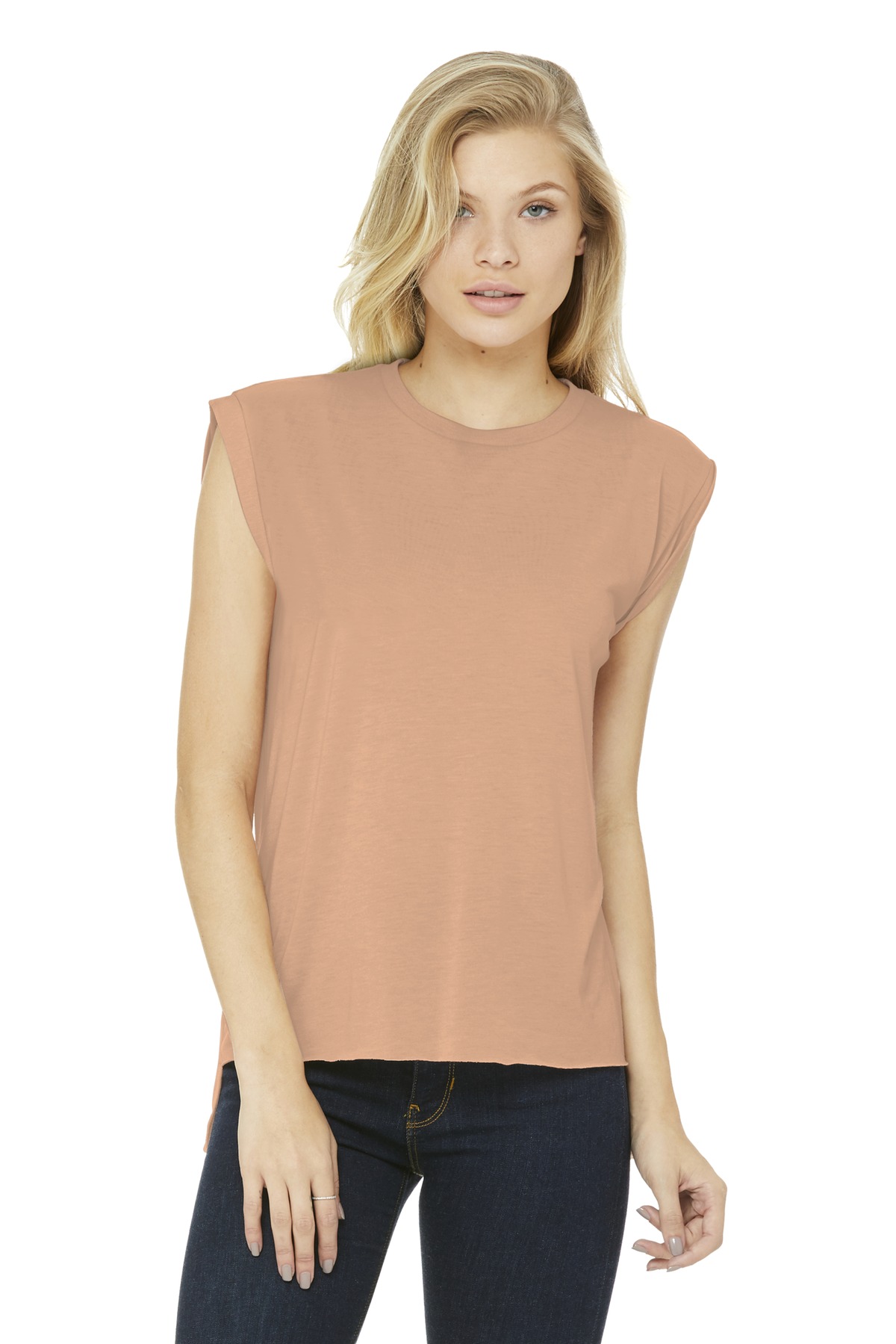 BELLA+CANVAS ® Women's Flowy Muscle Tee with Rolled Cuffs BC8804 - Image 4