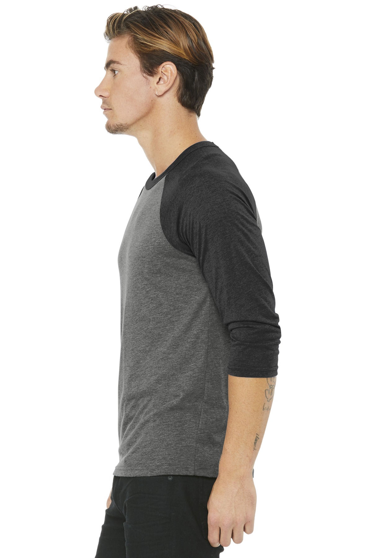 BELLA+CANVAS Unisex 3/4-Sleeve Baseball Tee. BC3200