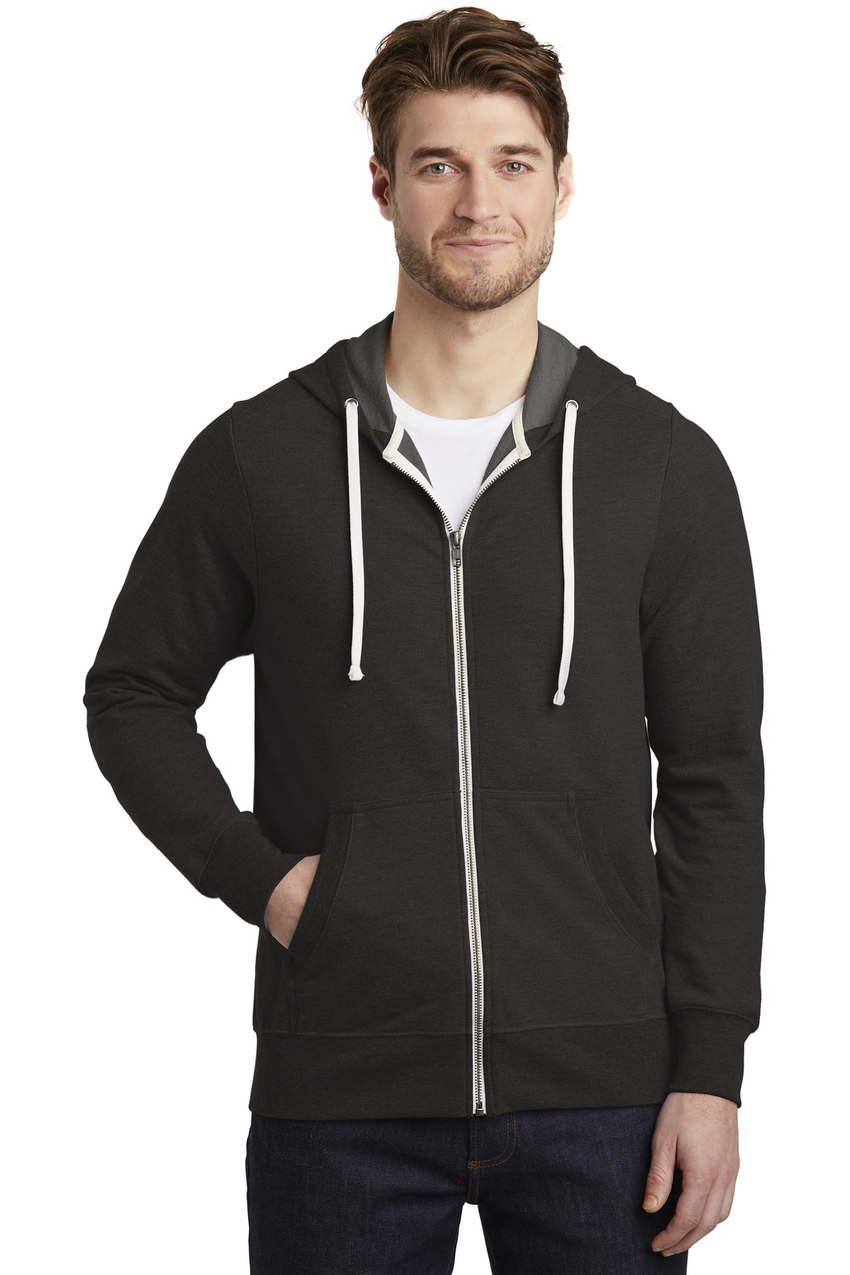 District Perfect Tri French Terry Full-Zip Hoodie-