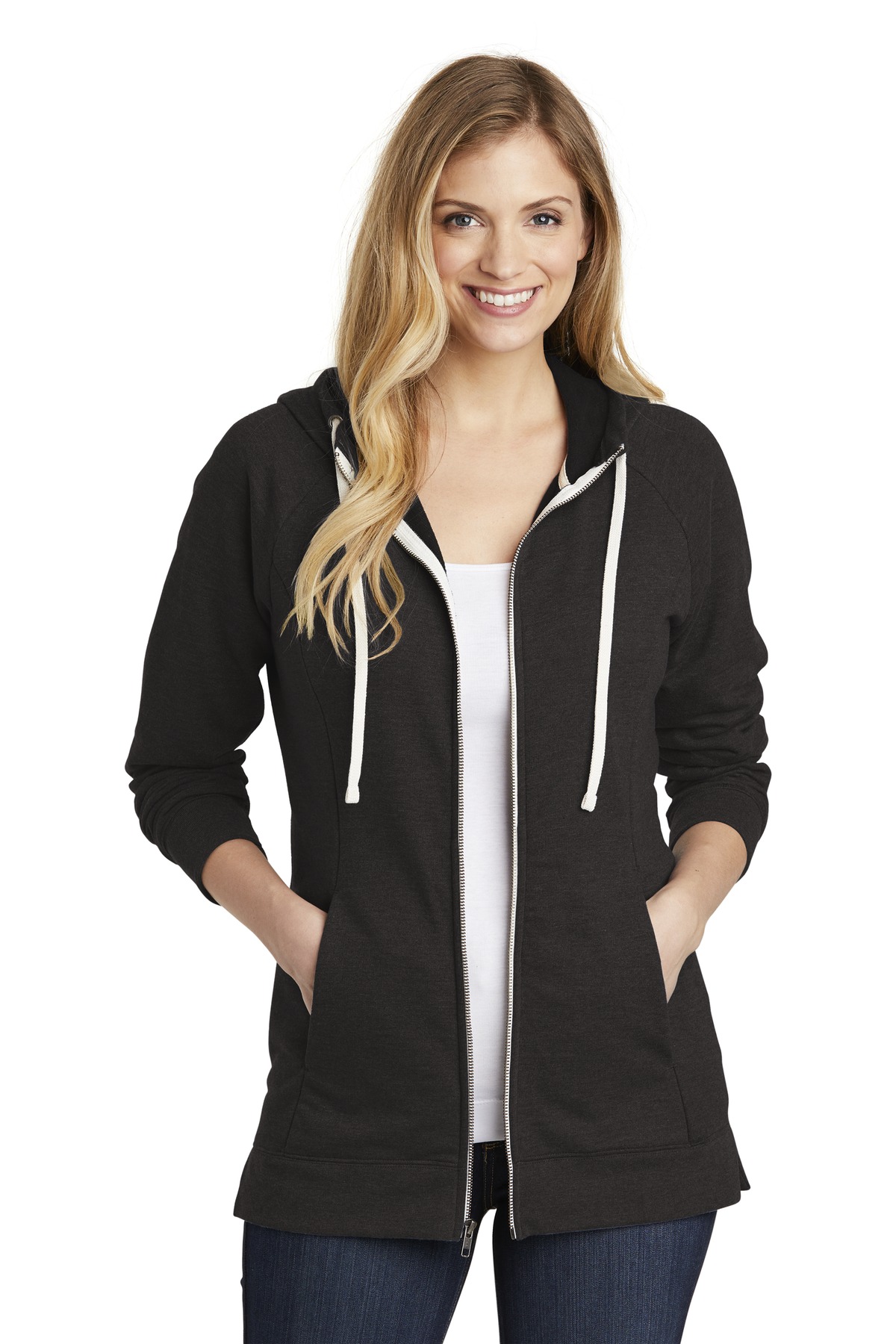 District Women&#39;s Perfect Tri French Terry Full&#45;Zip Hoodie-District