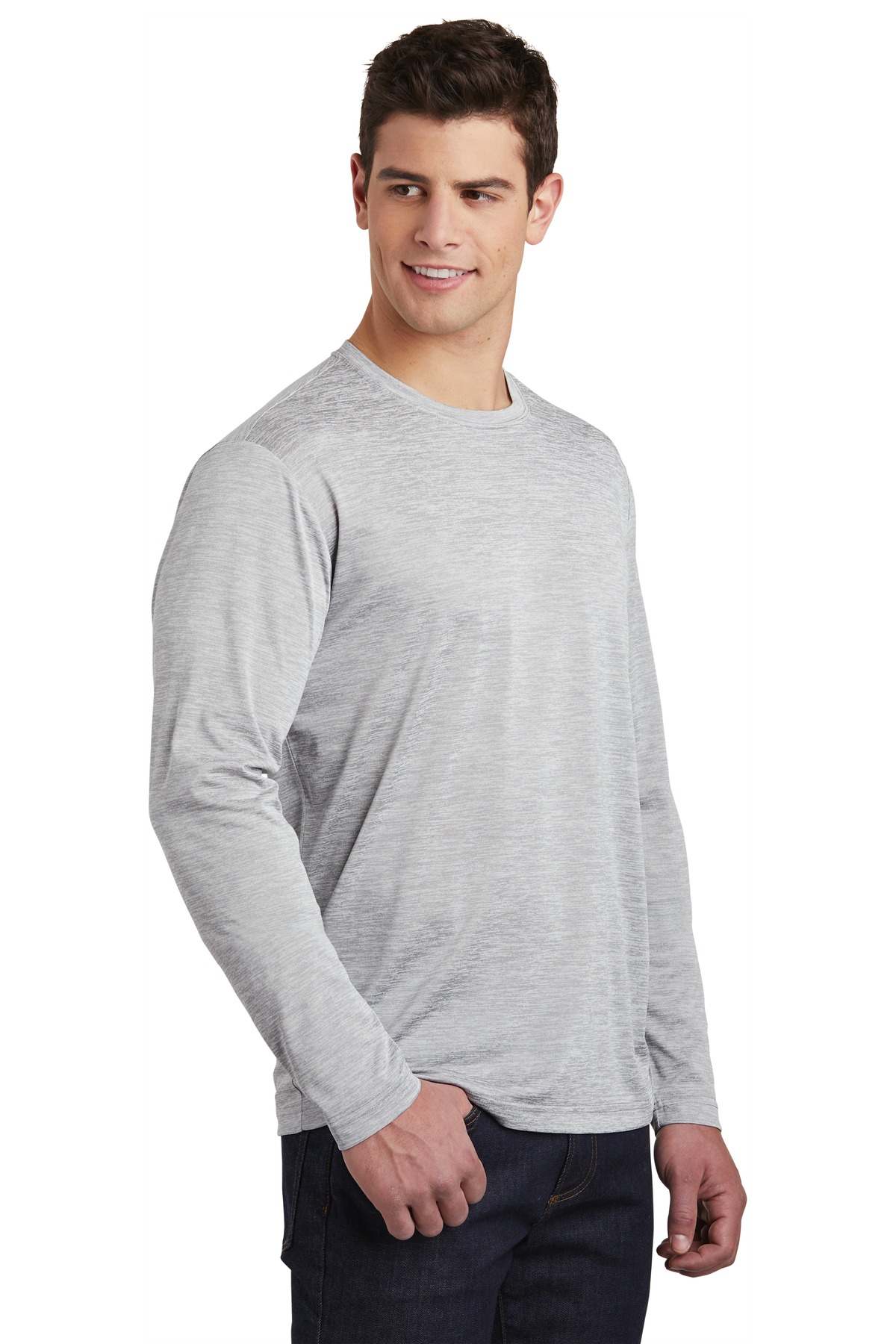 Sport-Tek PosiCharge Long Sleeve Electric Heather Tee. ST390LS