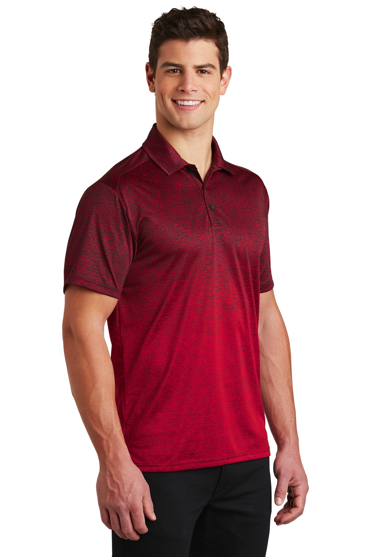 Sport-Tek Ombre Heather Polo. ST671