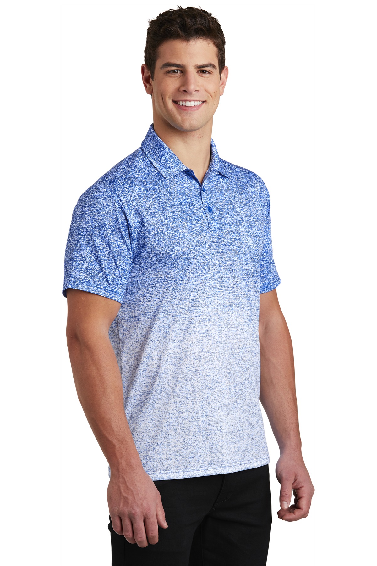 Sport-Tek Ombre Heather Polo. ST671