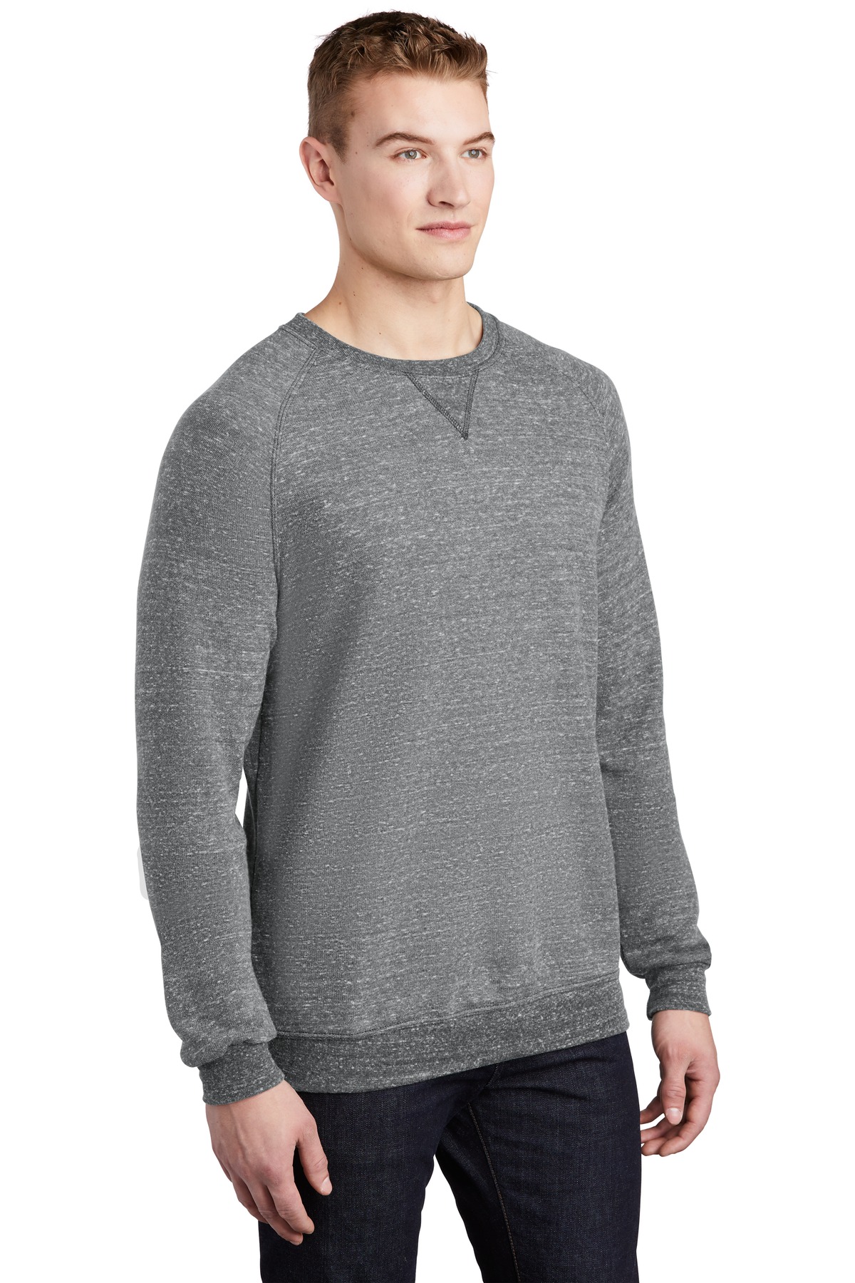 Jerzees Snow Heather French Terry Raglan Crew 91M
