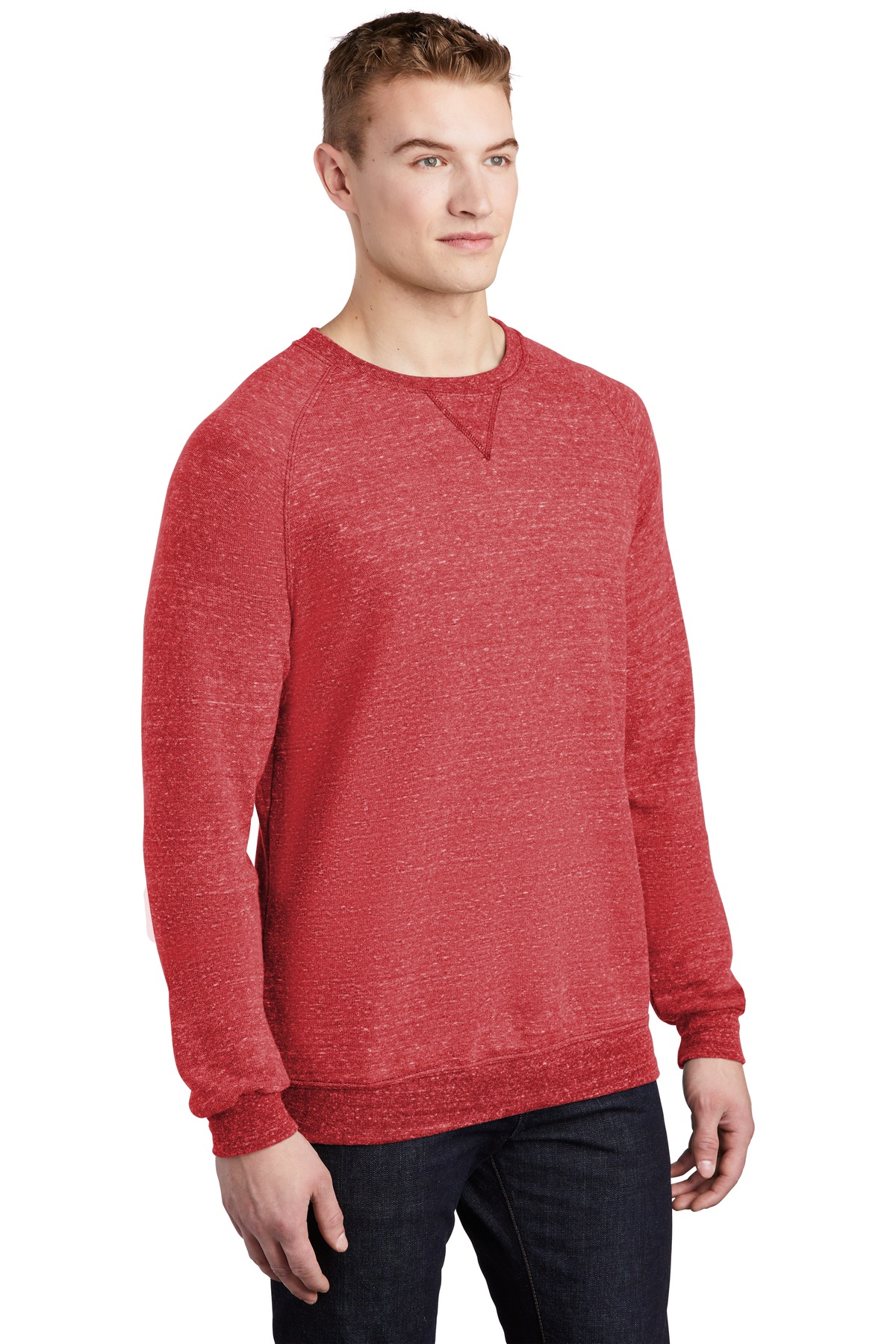 Jerzees Snow Heather French Terry Raglan Crew 91M
