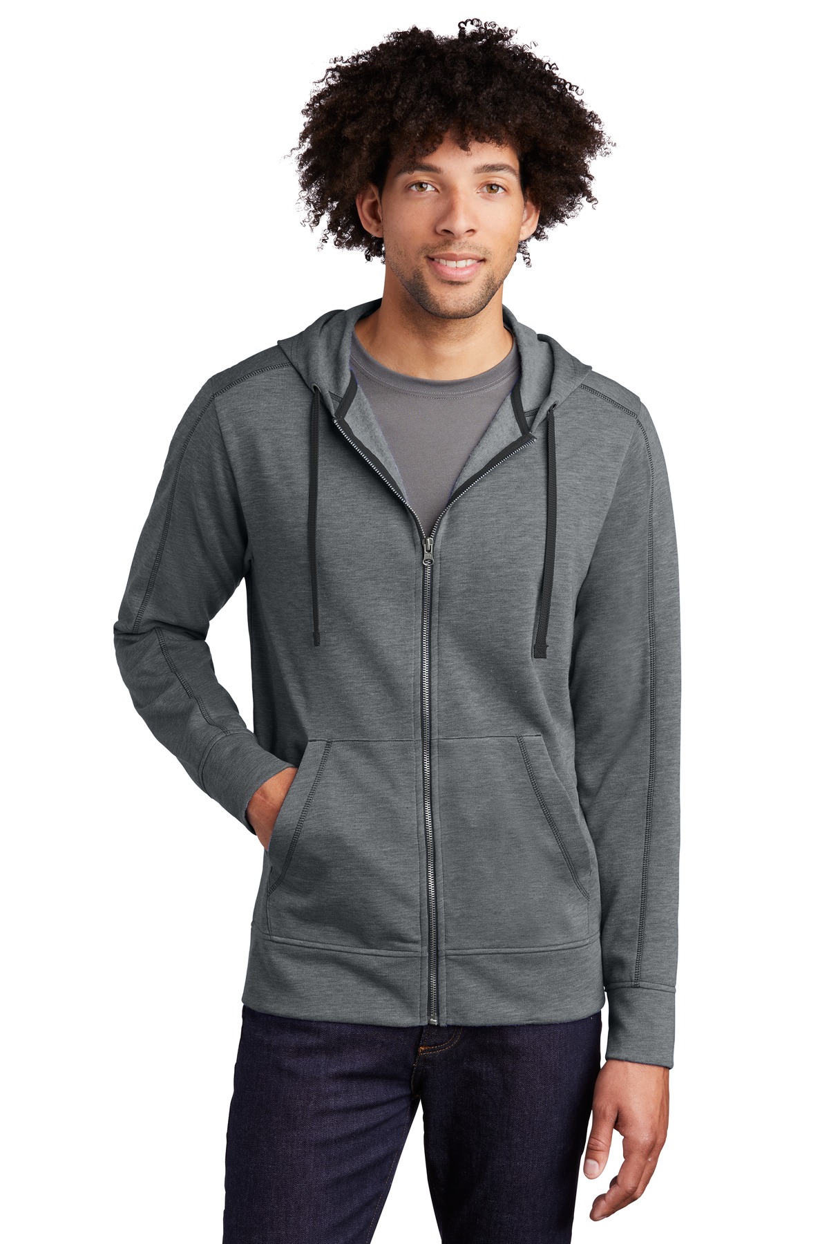 Sport-Tek Corporate Hospitality Sweatshirts&Fleece ® PosiCharge ® Tri-Blend Wicking Fleece Full-Zip Hooded Jacket-Sport-Tek