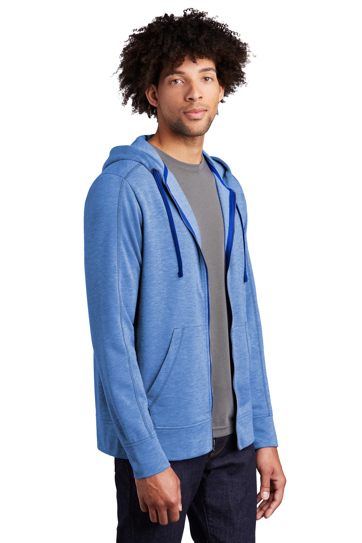 Sport-Tek PosiCharge Tri-Blend Wicking Fleece Full-Zip Hooded Jacket ST293