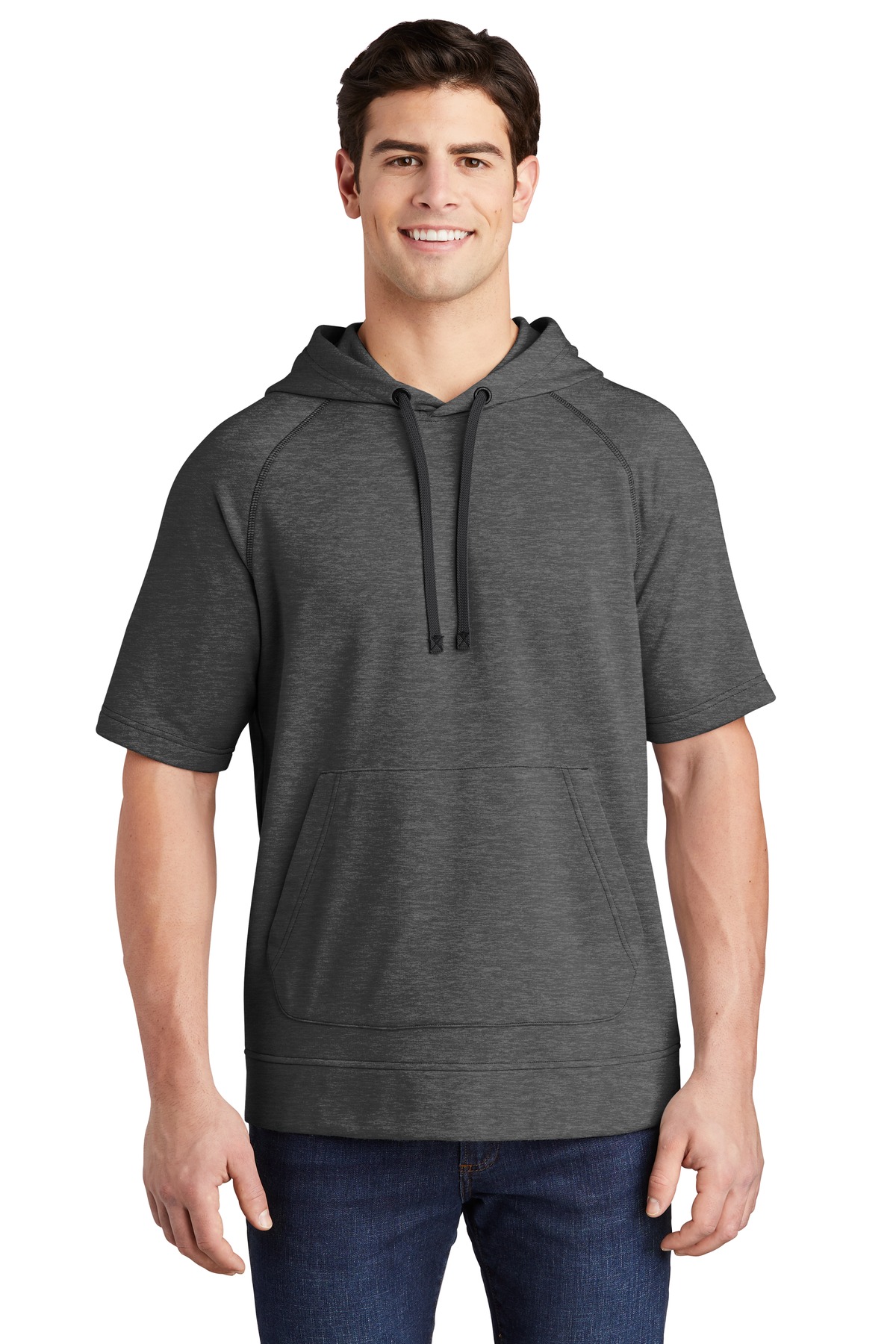Sport-Tek Hospitality Sweatshirts & Fleece ® PosiCharge ® Tri-Blend Wicking Fleece Short Sleeve Hooded Pullover-Sport-Tek