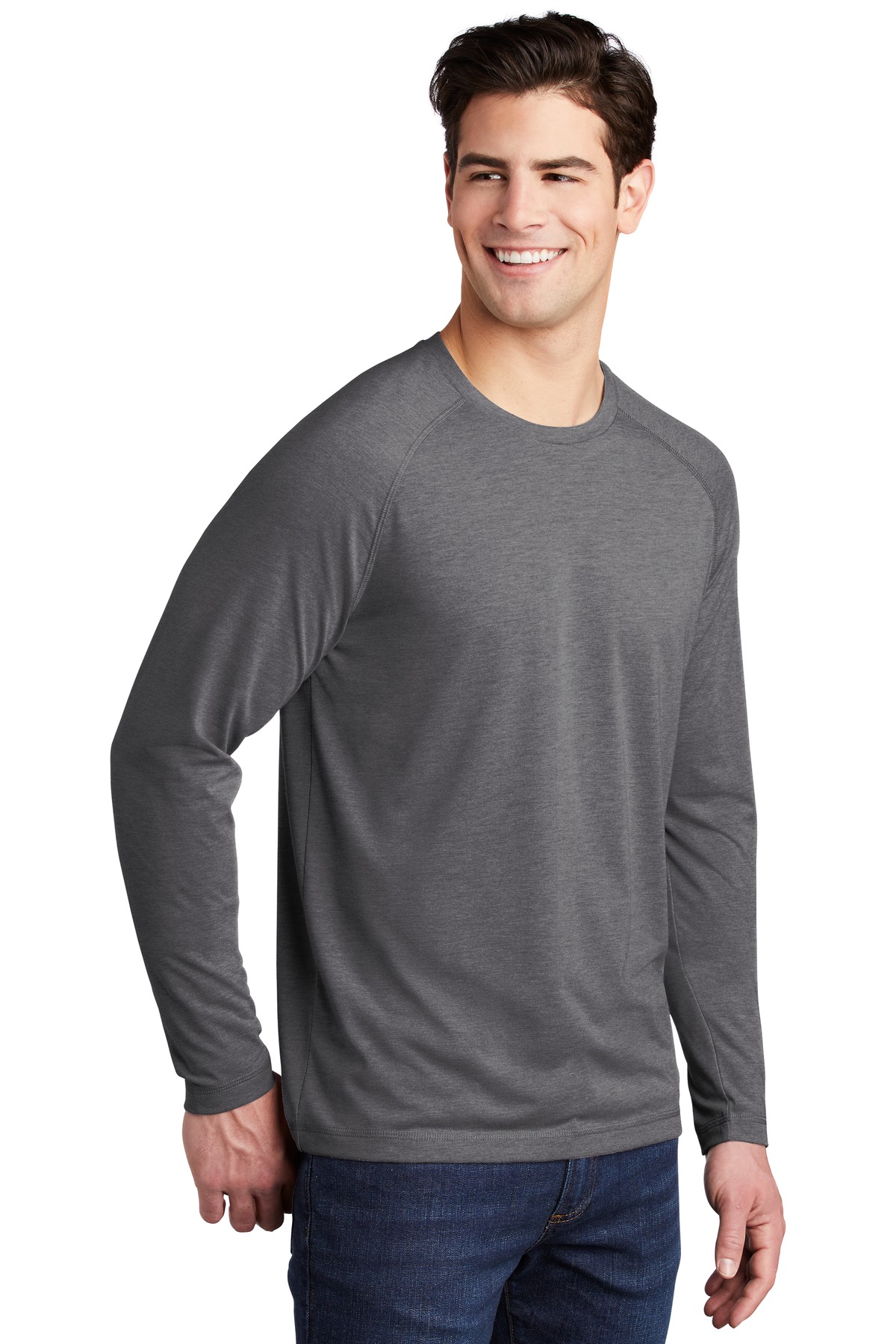 Sport-Tek PosiCharge Long Sleeve Tri-Blend Wicking Raglan Tee ST400LS