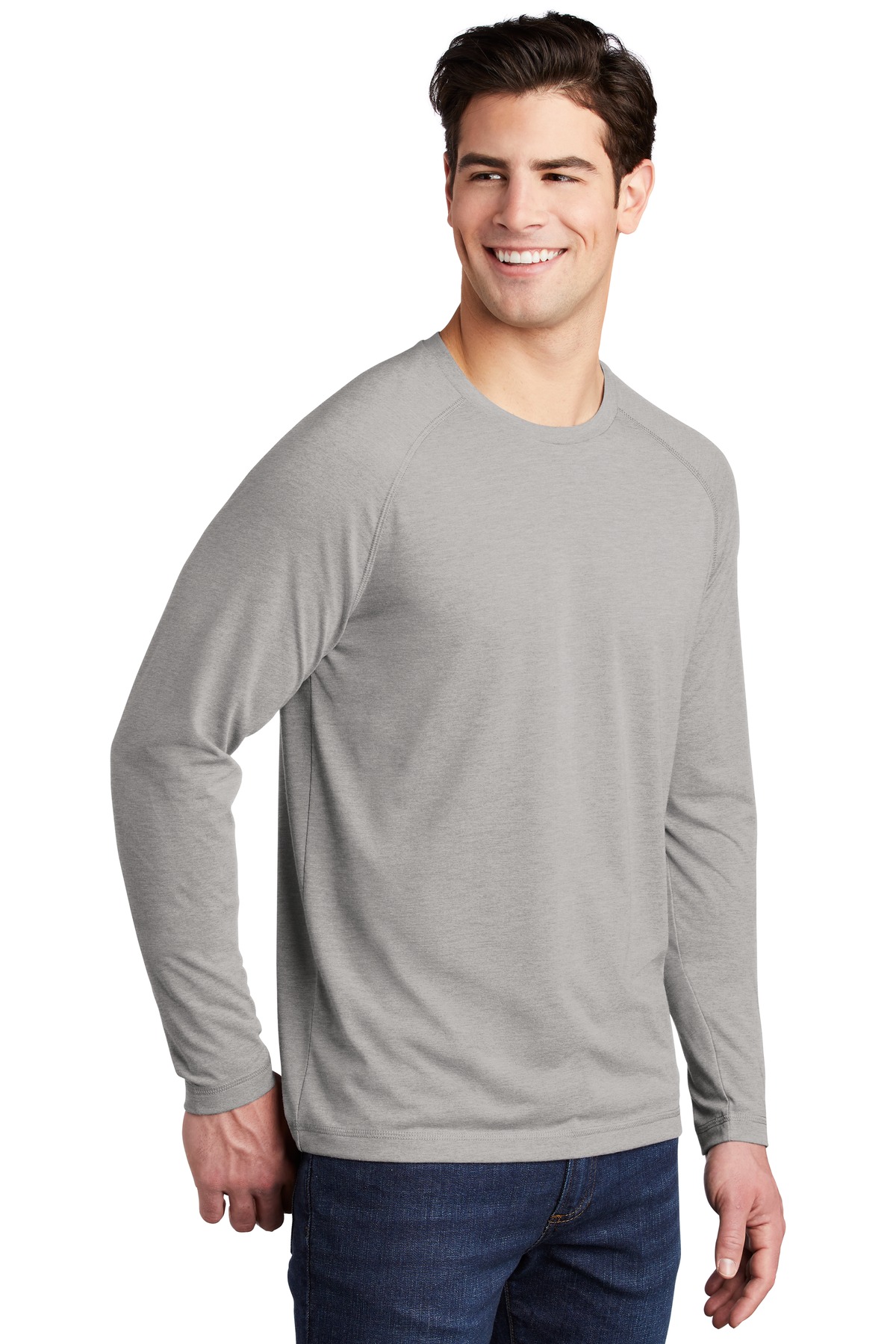 Sport-Tek PosiCharge Long Sleeve Tri-Blend Wicking Raglan Tee ST400LS