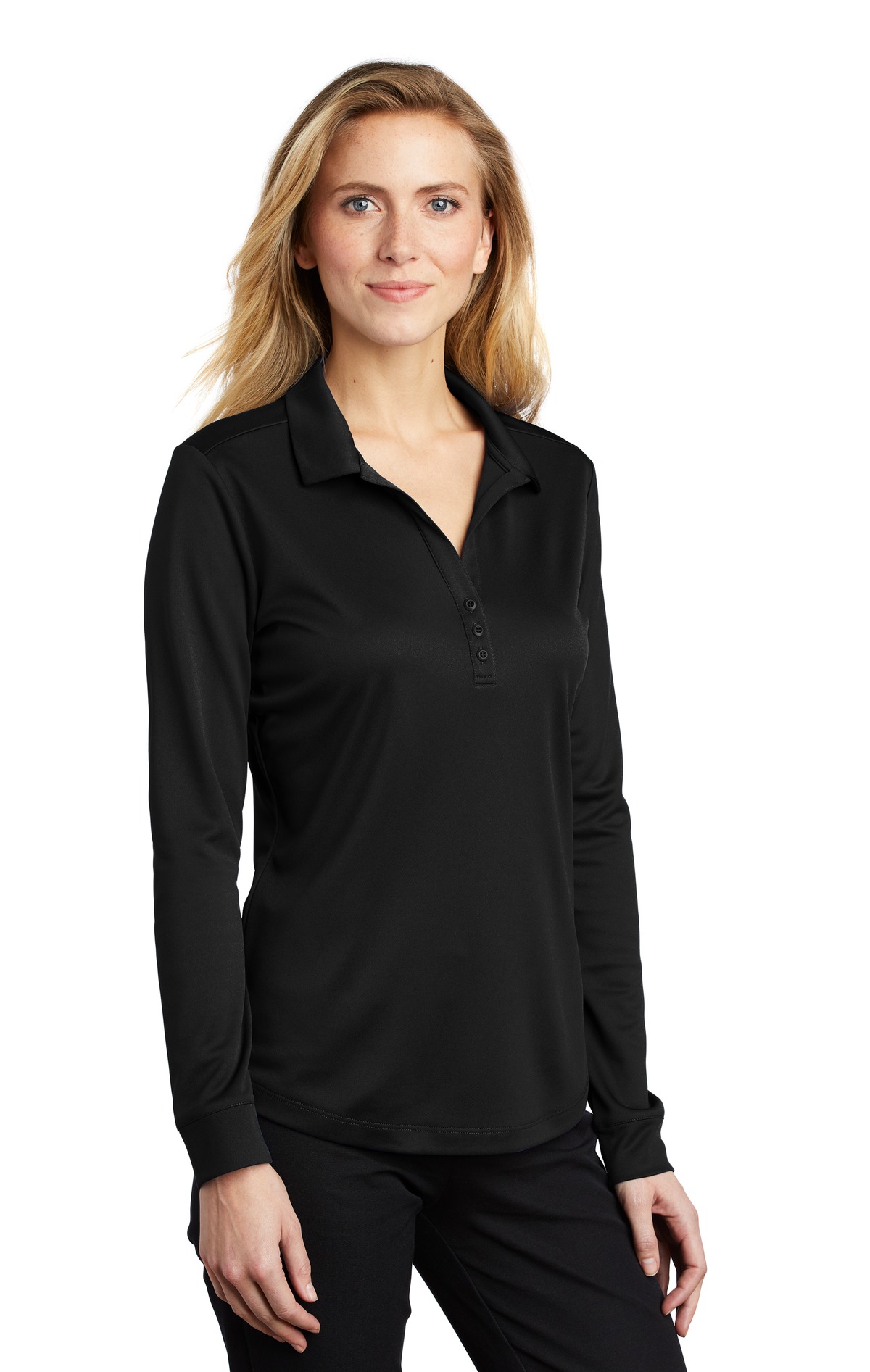 Port Authority Women's Silk Touch Performance Long Sleeve Polo. L540LS