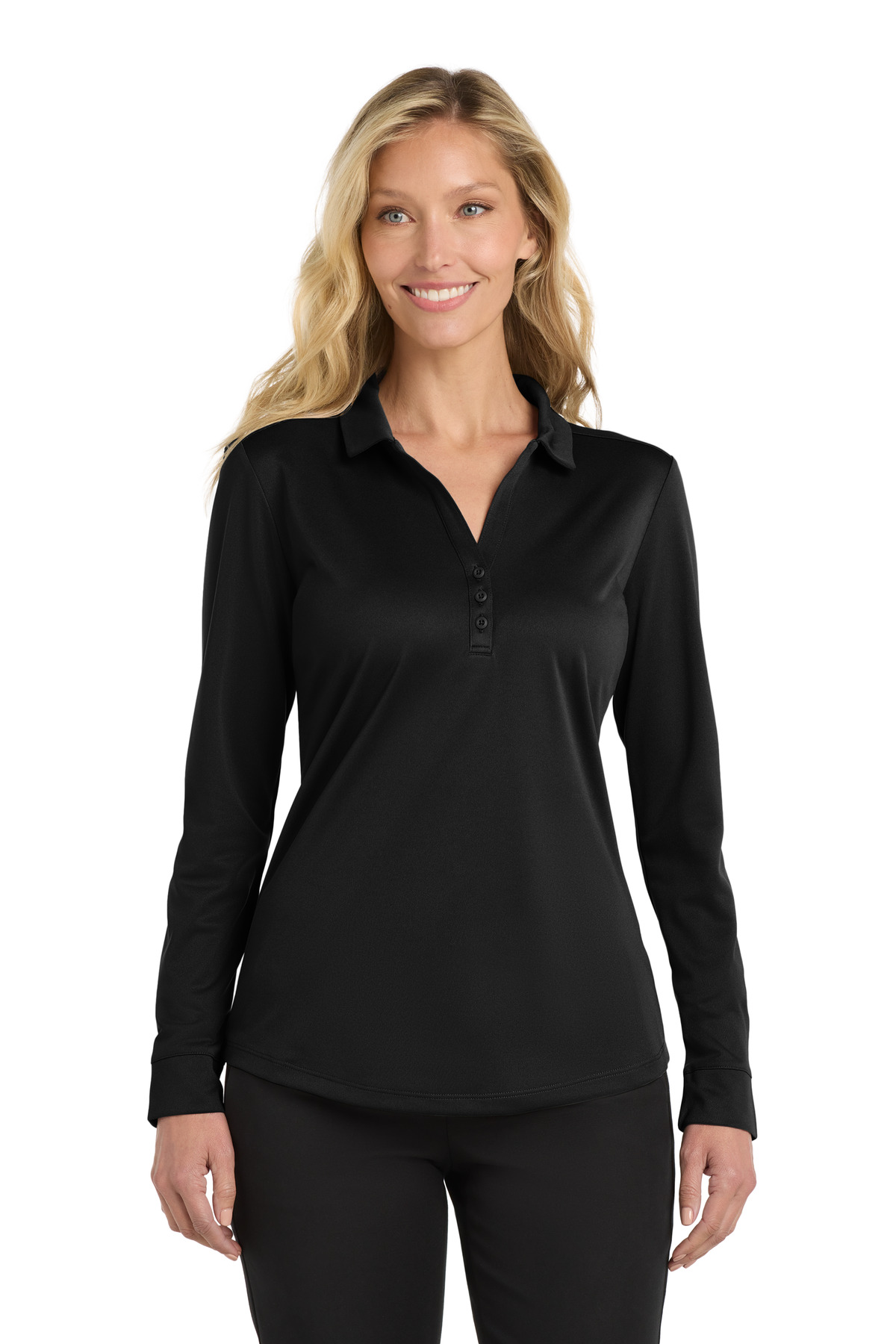 Port Authority ® Women's Silk Touch ™ Performance Long Sleeve Polo. L540LS