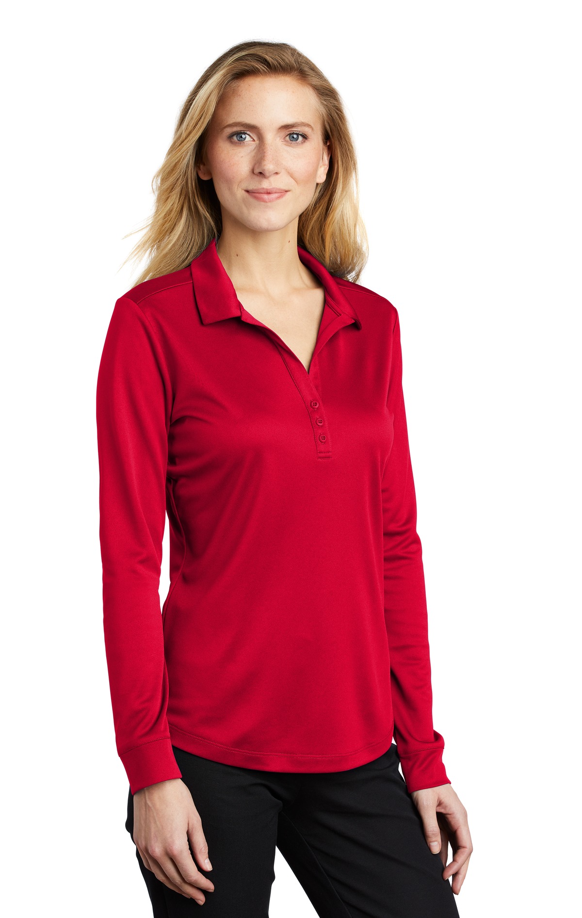 Port Authority Women's Silk Touch Performance Long Sleeve Polo. L540LS