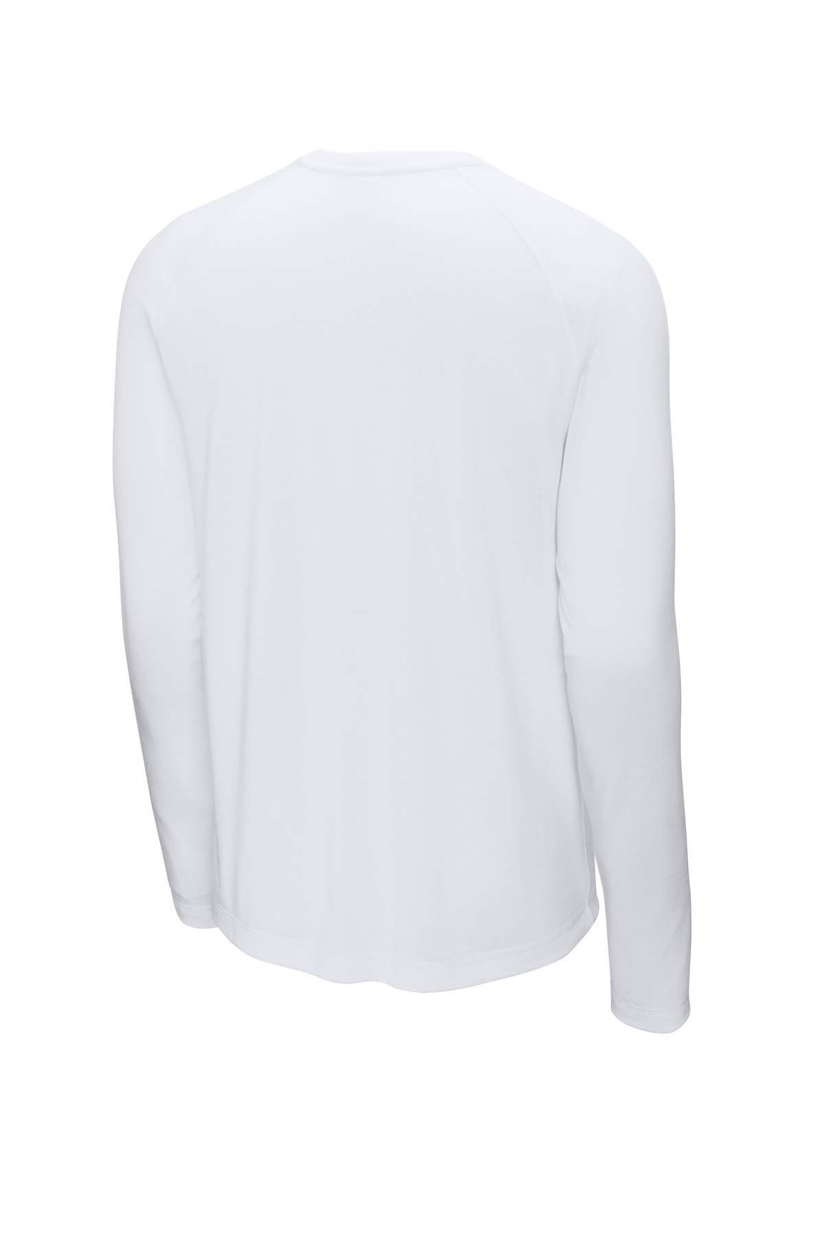 Sport-Tek PosiCharge Long Sleeve Tri-Blend Wicking Raglan Tee ST400LS in White Triad Solid — Back