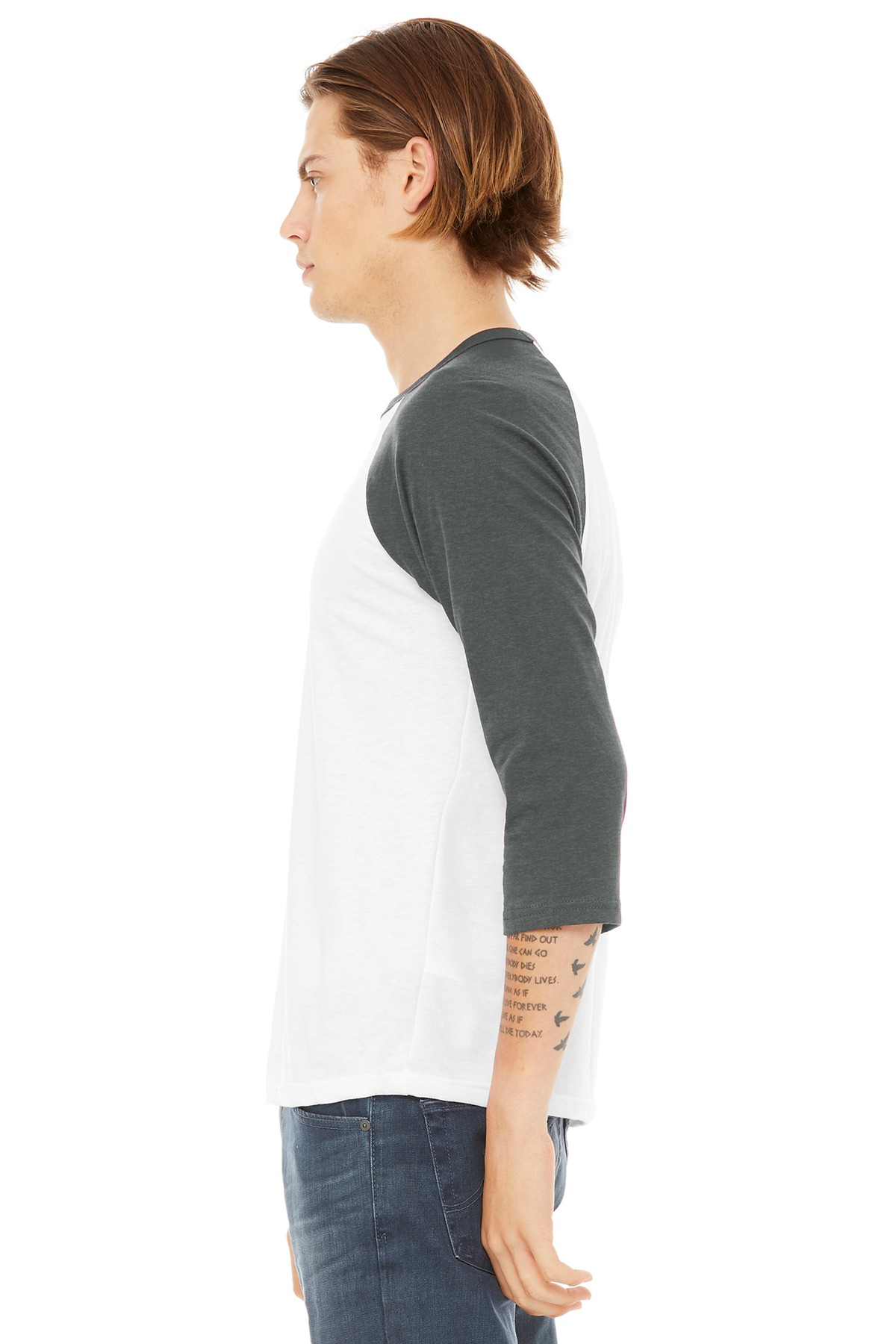 BELLA+CANVAS Unisex 3/4-Sleeve Baseball Tee. BC3200
