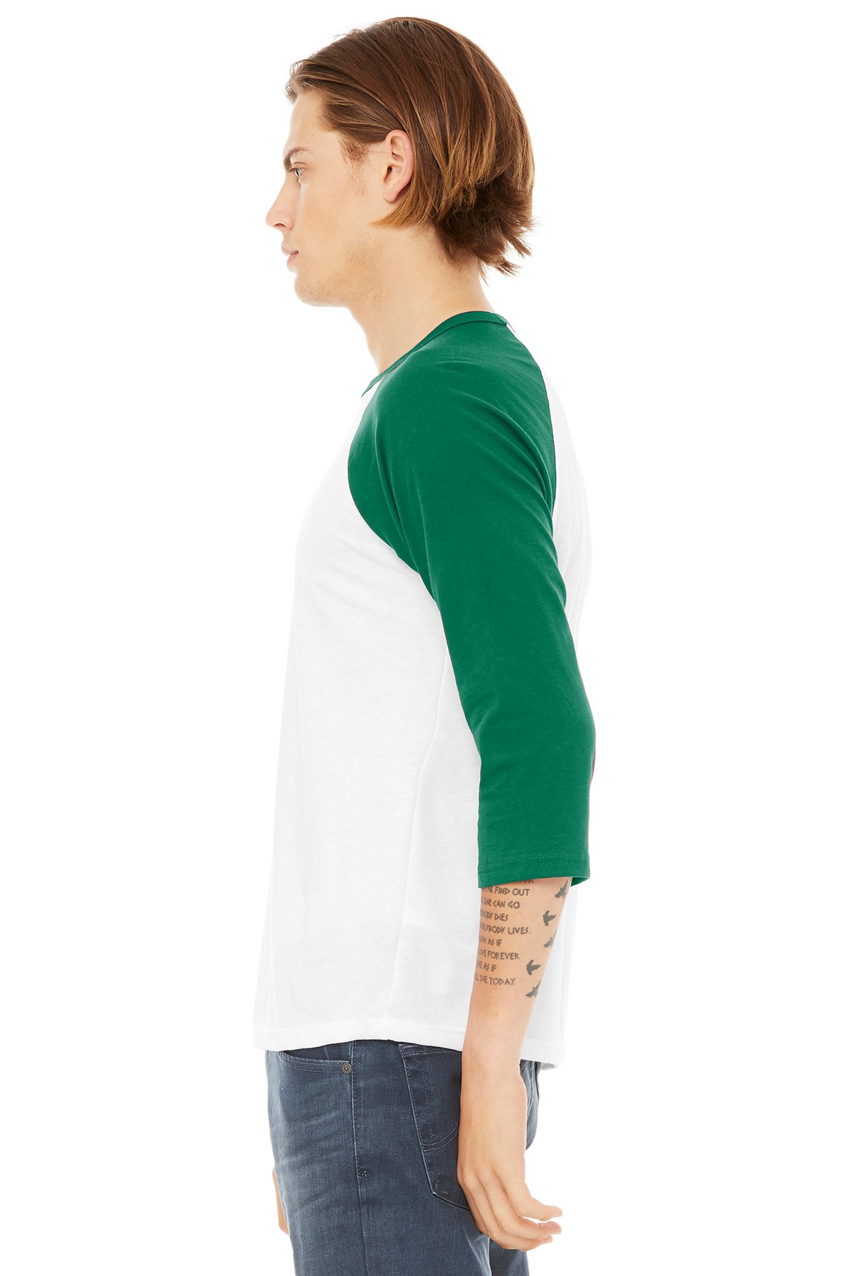 BELLA+CANVAS Unisex 3/4-Sleeve Baseball Tee. BC3200