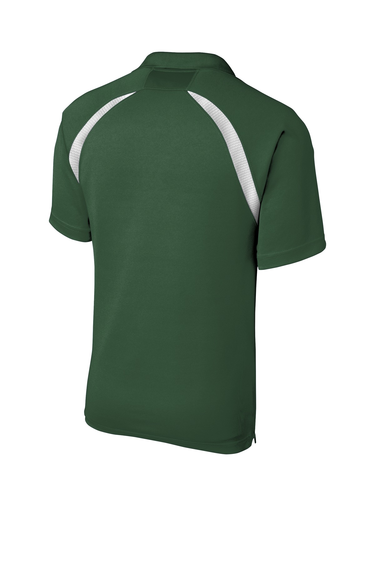 Sport-Tek Dry Zone Colorblock Raglan Polo. T476 in Forest Green/ White — Back