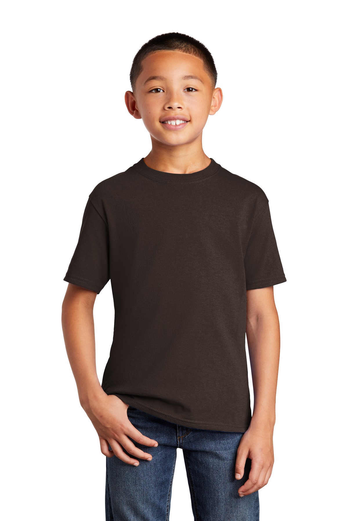 Port & Co ™ Youth Core Cotton Tee. PC54Y - Dark Chocolate Brown
