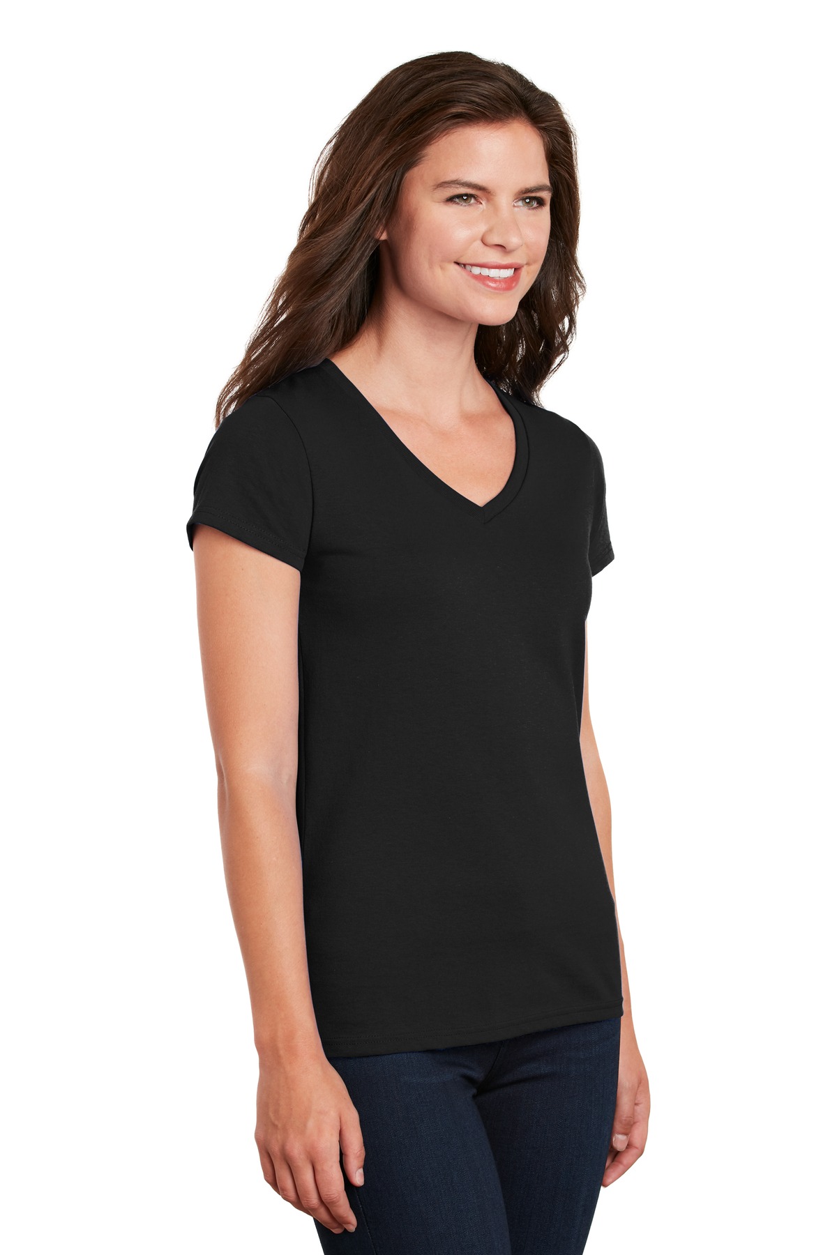 Gildan Women's Heavy Cotton 100% Cotton V-Neck T-Shirt. 5V00L
