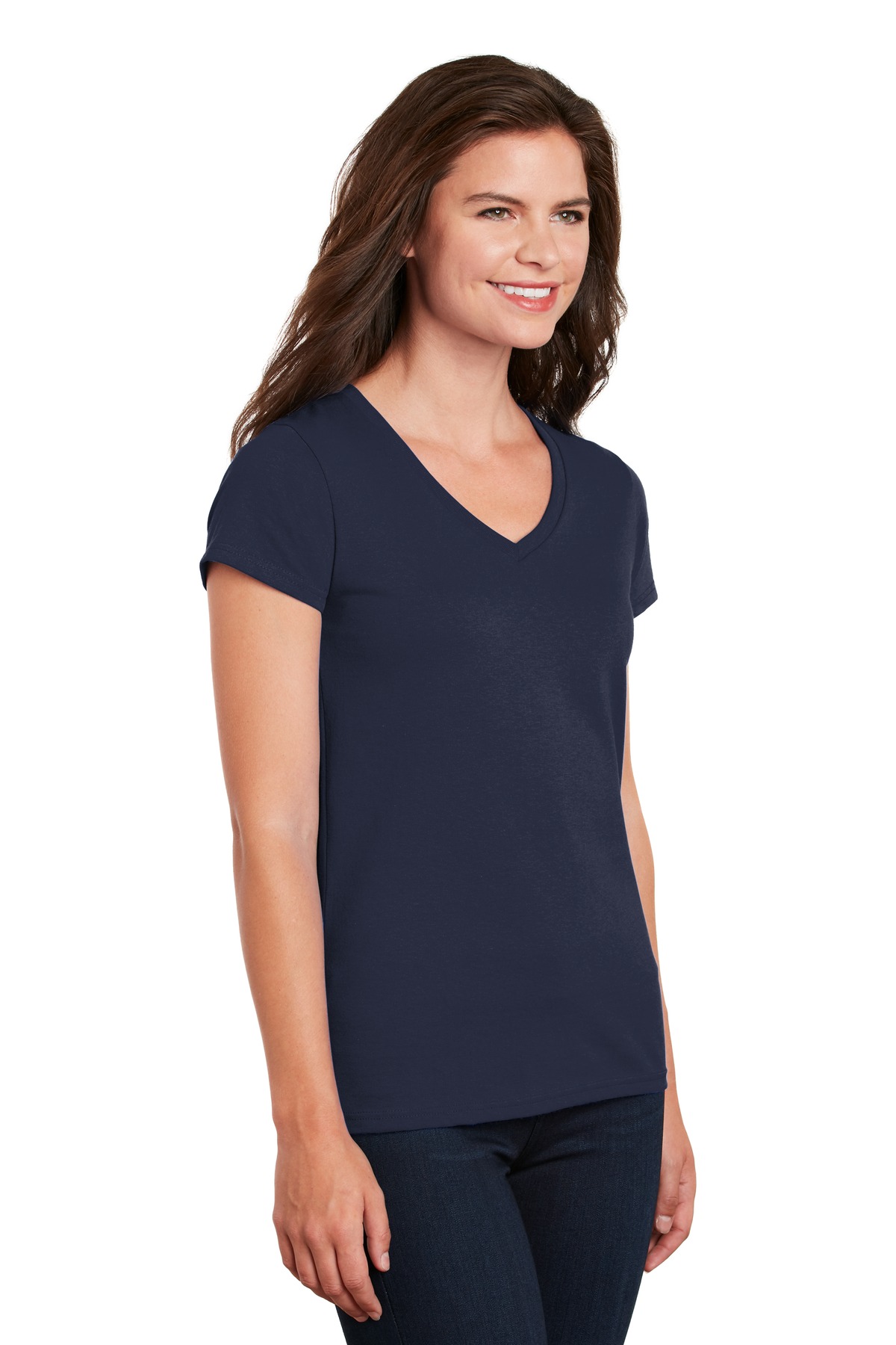 Gildan Women's Heavy Cotton 100% Cotton V-Neck T-Shirt. 5V00L