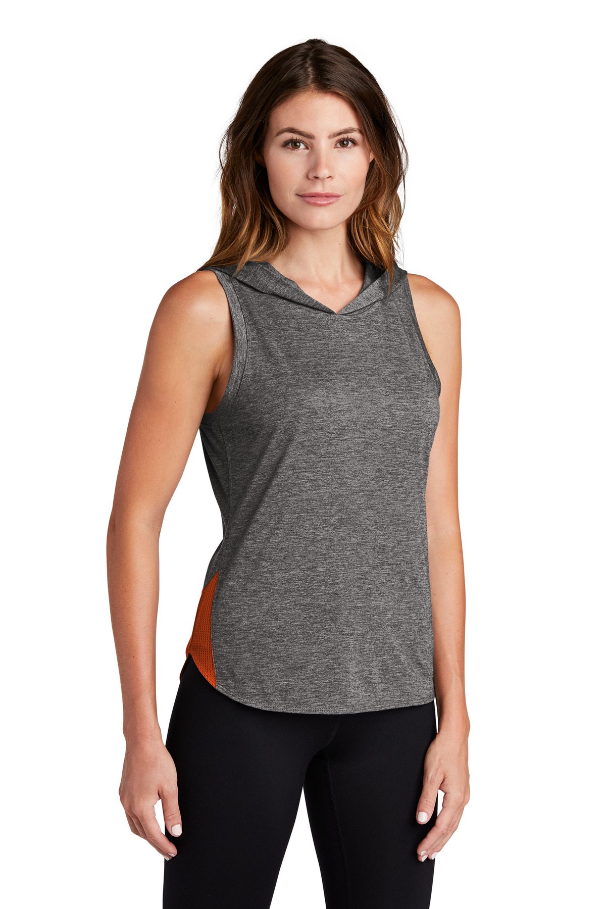 Sport-Tek Women's PosiCharge Tri-Blend Wicking Draft Hoodie Tank. LST410
