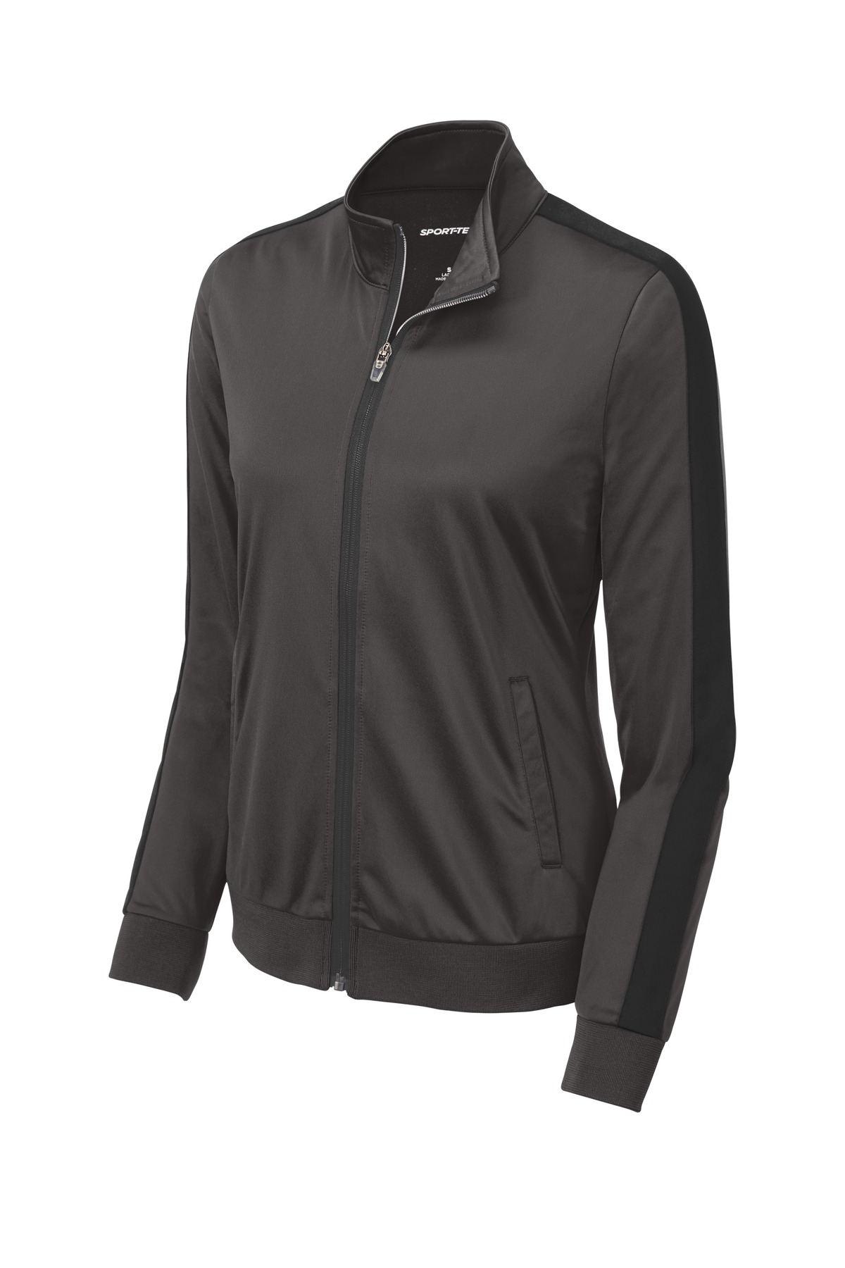 Sport-Tek Women's Tricot Sleeve Stripe Track Jacket. LST94