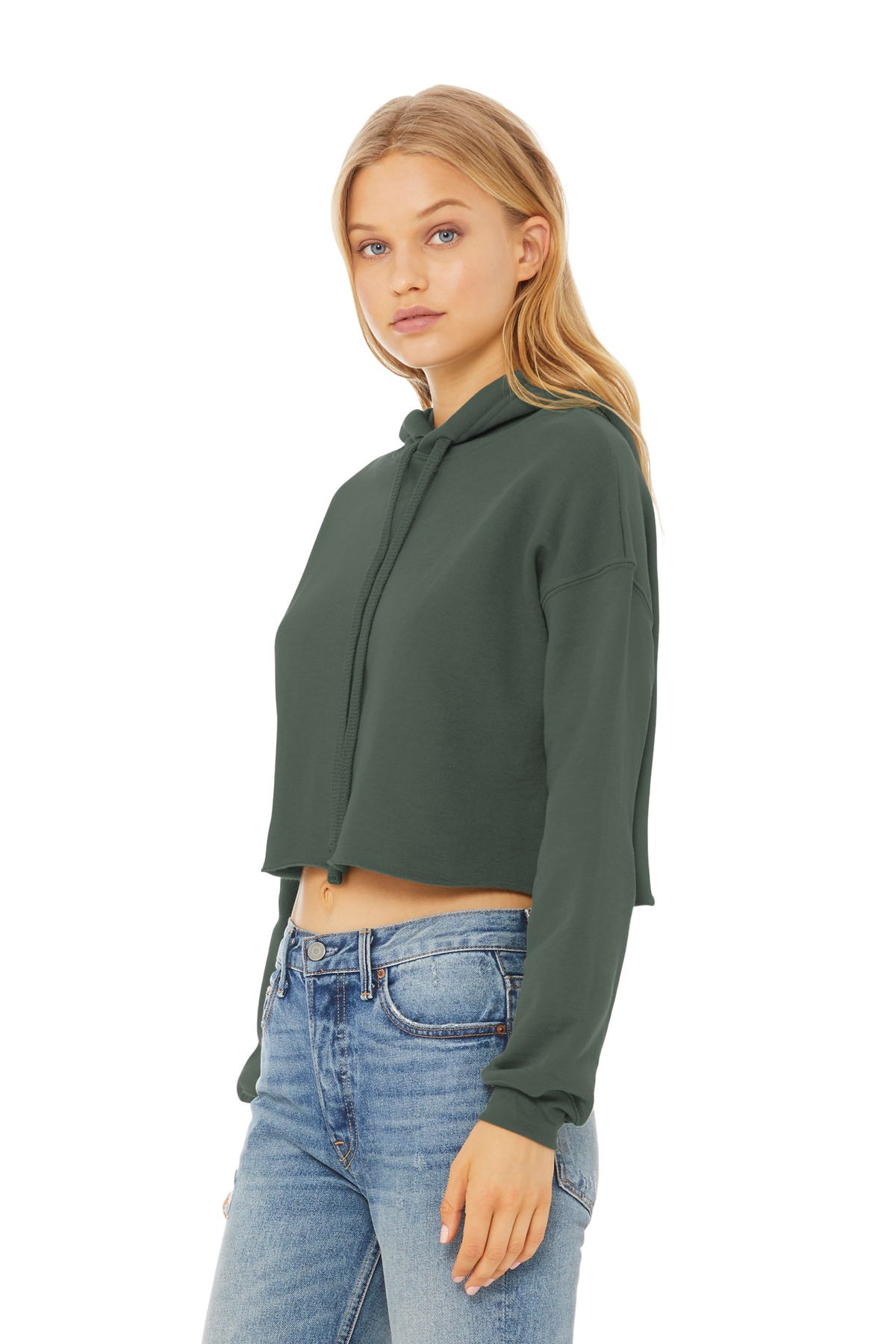BELLA+CANVAS Women's Sponge Fleece Cropped Fleece Hoodie. BC7502