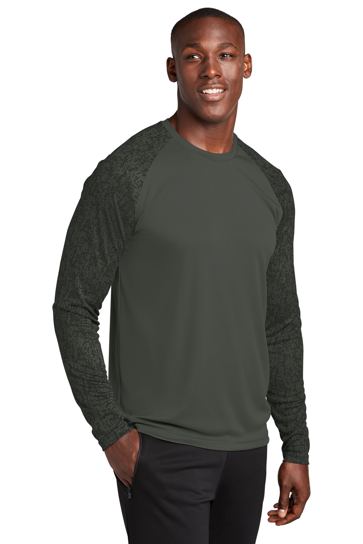 Sport-Tek Long Sleeve Digi Camo Tee. ST460LS