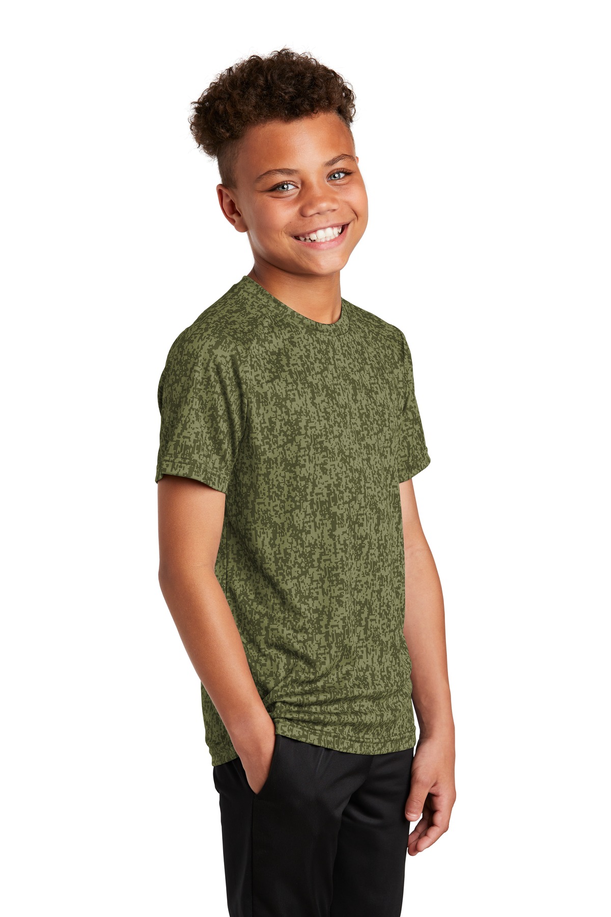 Sport-Tek Youth Digi Camo Tee. YST460
