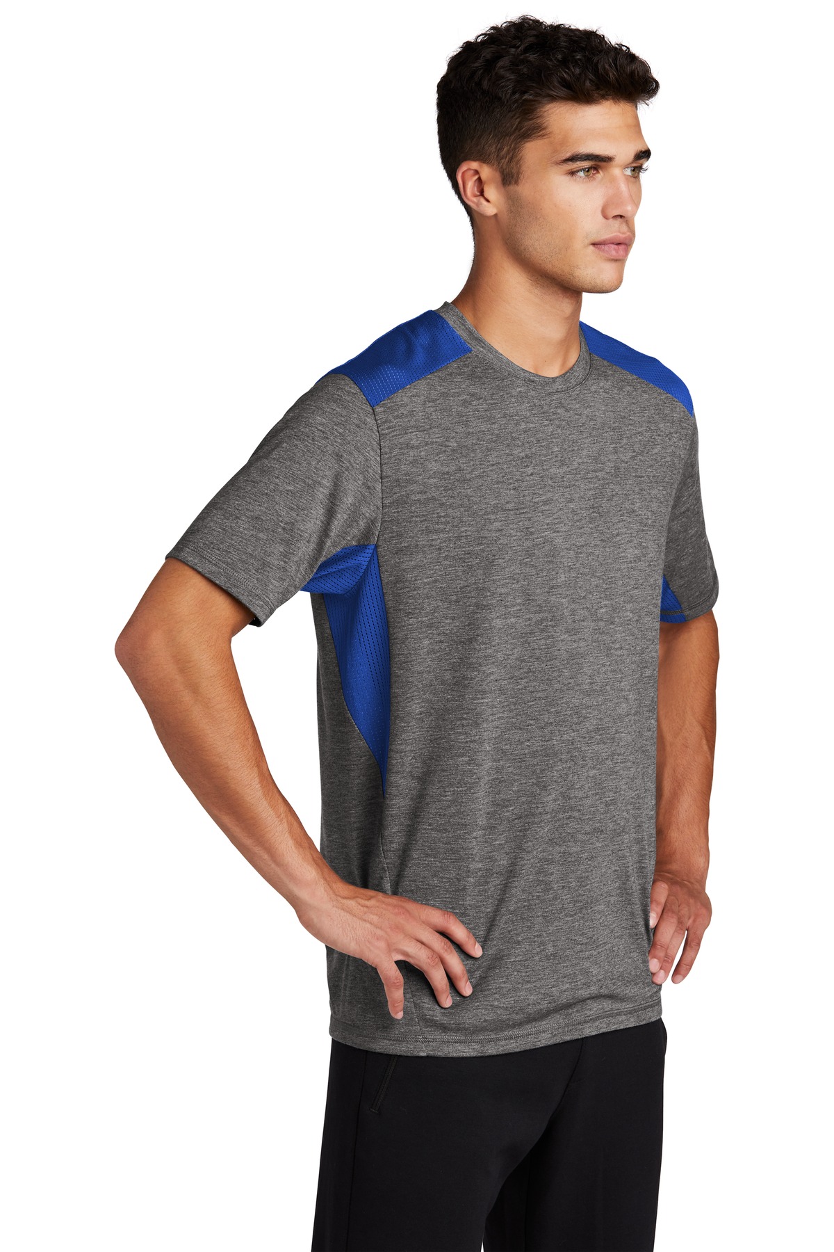 Sport-Tek PosiCharge Tri-Blend Wicking Draft Tee. ST410