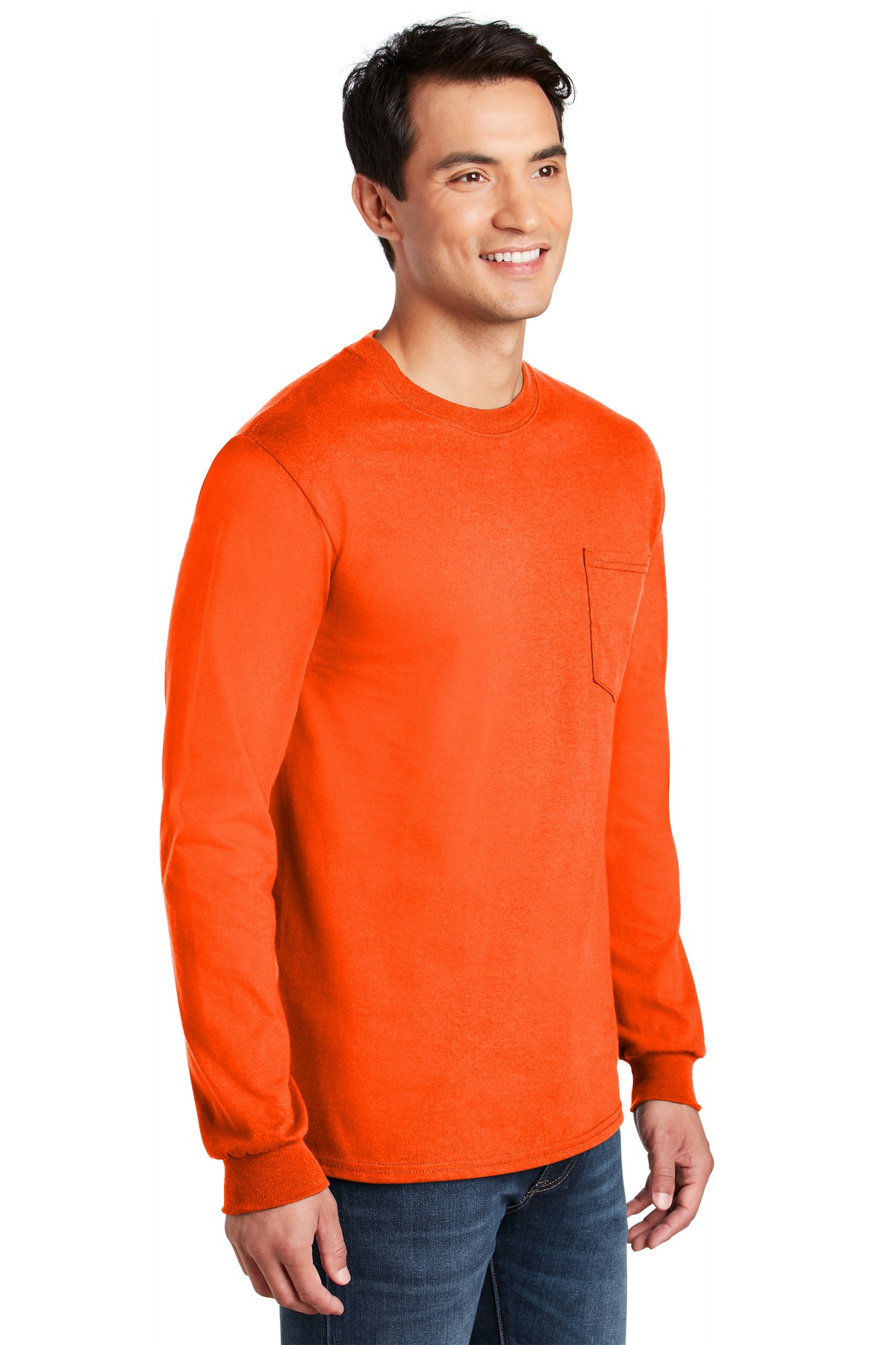Gildan - Ultra Cotton 100% US Cotton Long Sleeve T-Shirt with Pocket. 2410