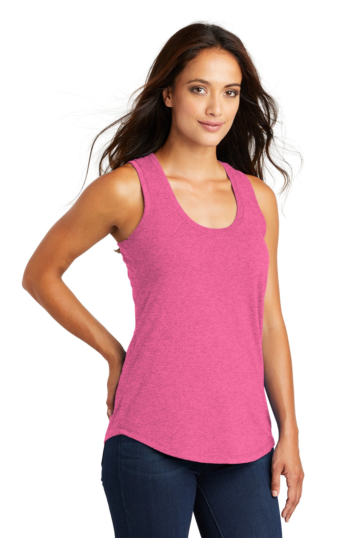 District Women's Perfect Tri Racerback Tank. DM138L