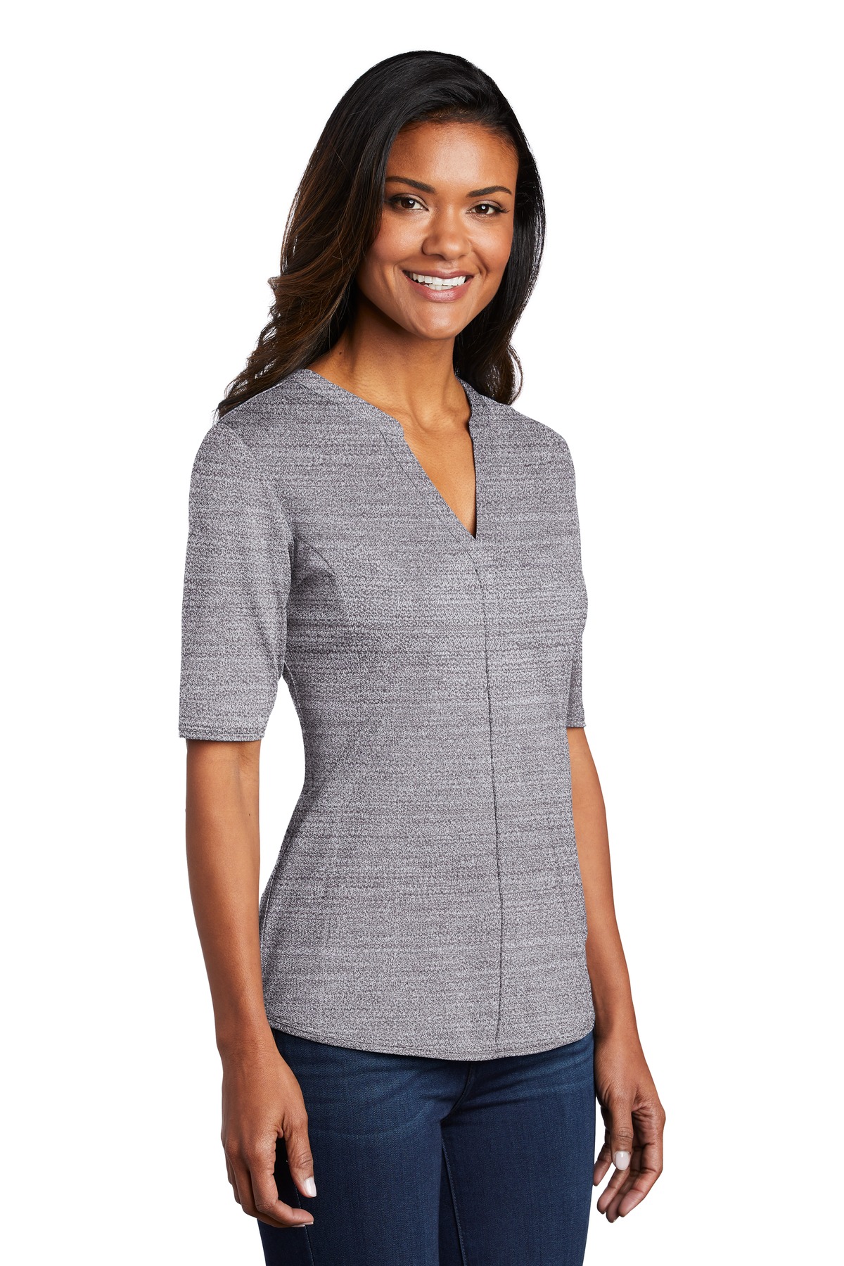 Port Authority Women's Stretch Heather Open Neck Top LK583